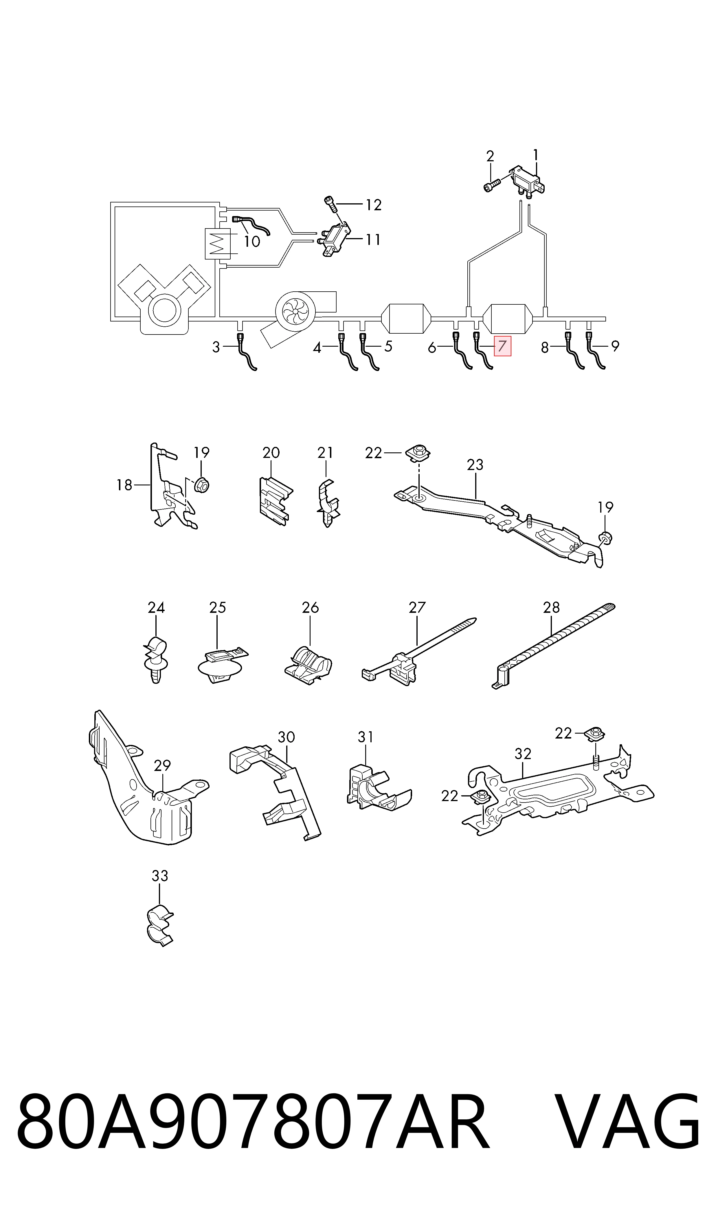 80A907807AR VAG Датчик оксидів азоту NOX