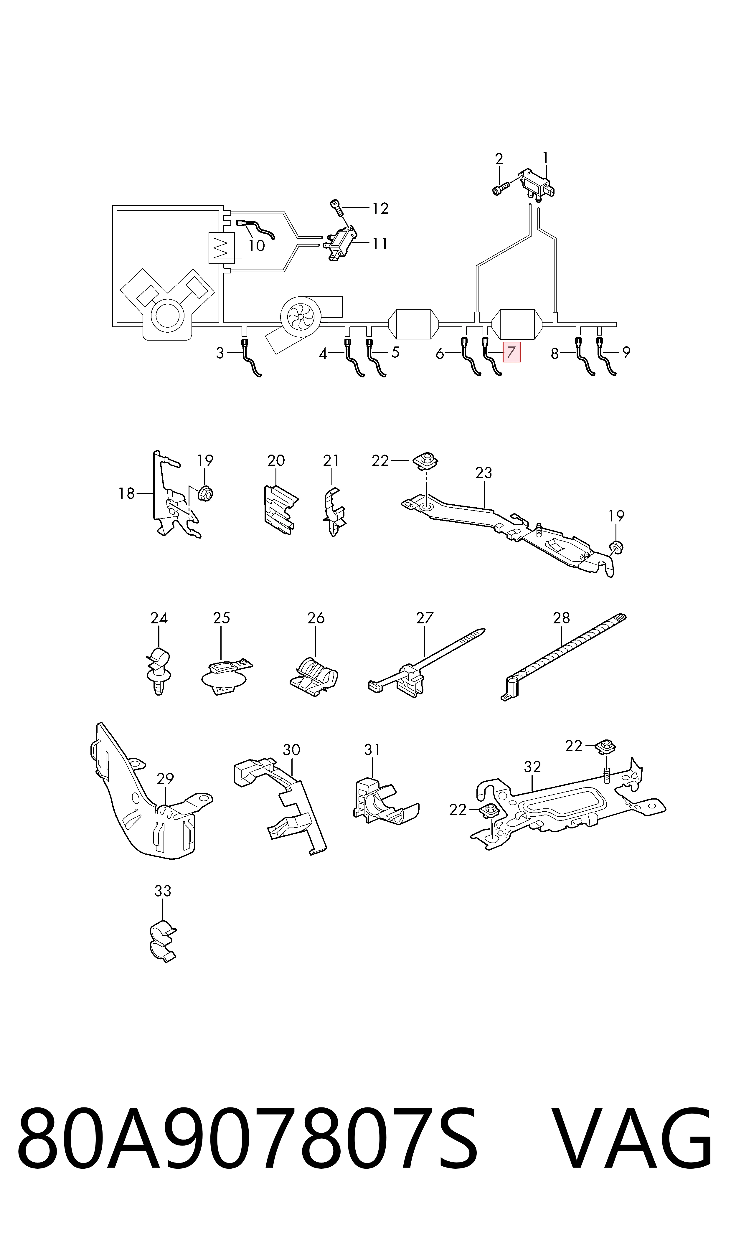 80A907807S VAG Датчик оксидів азоту NOX