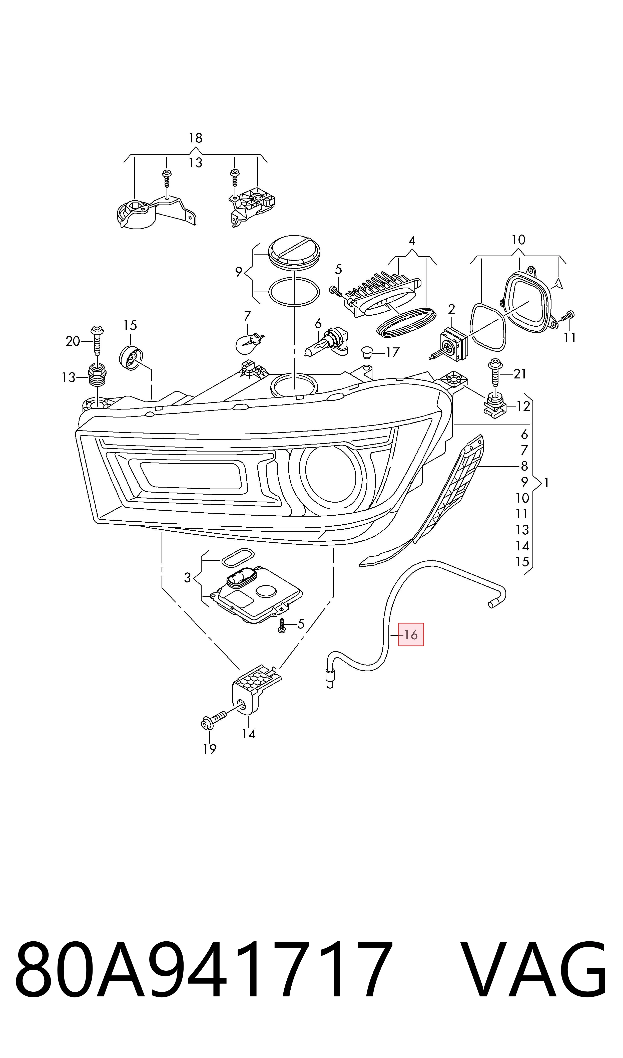 Шланг омивача фар VAG 80A941717 ціна, від 16.63 USD