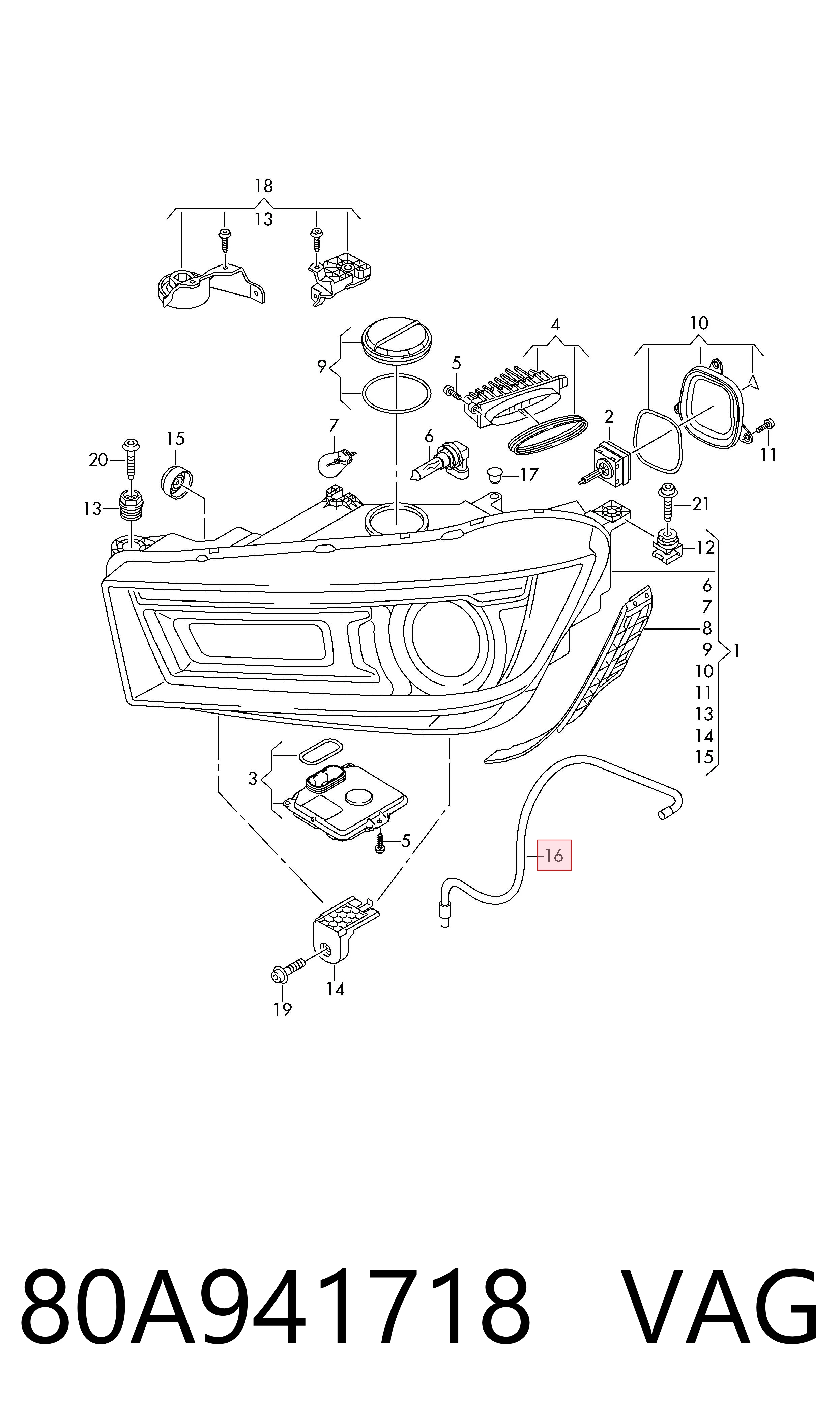 Шланг омивача фар VAG 80A941718 ціна, від 23.73 USD