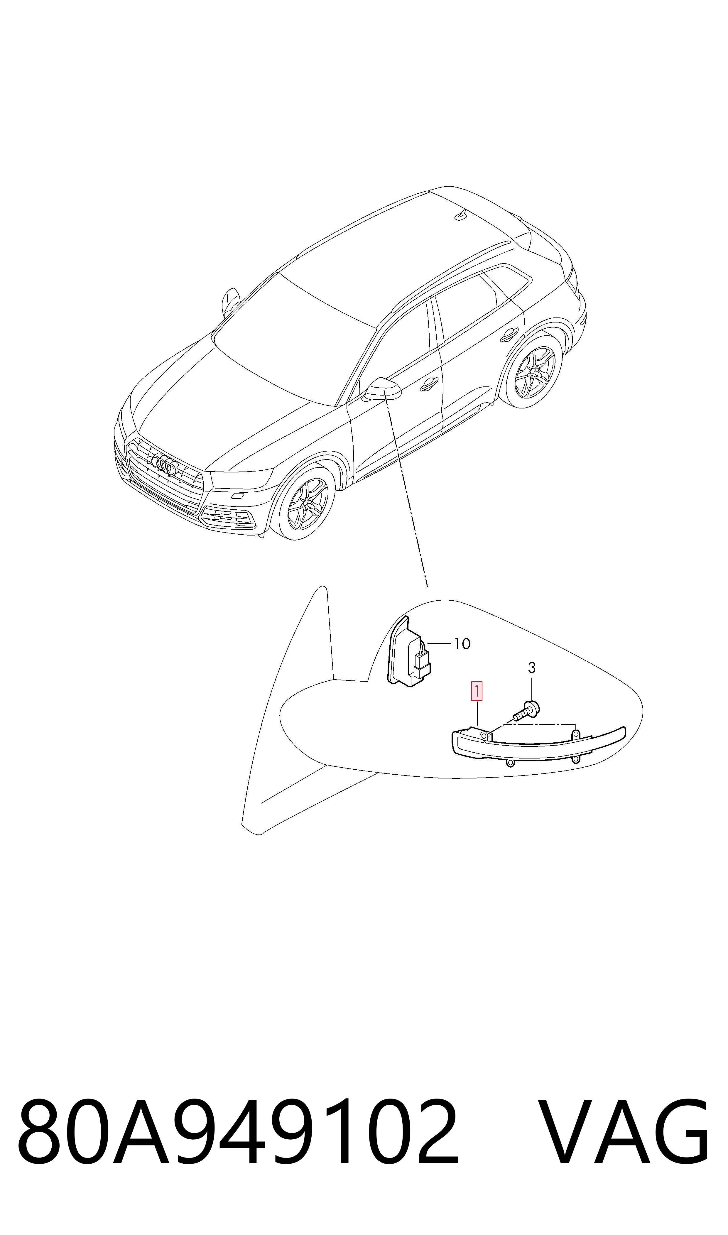 Покажчик повороту дзеркала, правий 4M0949102A Bentley