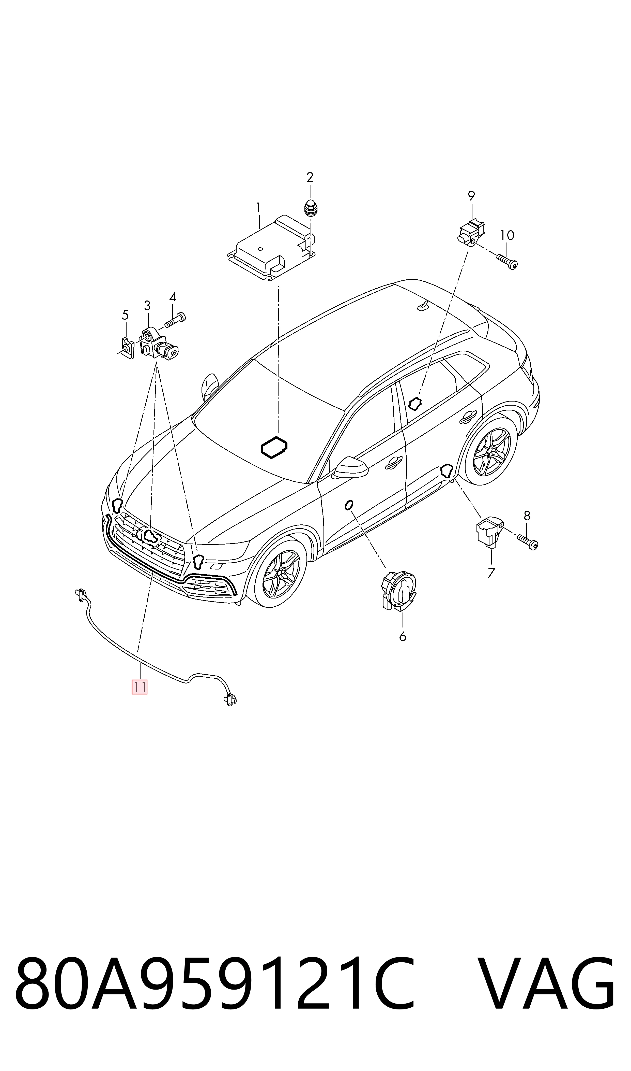  VAG 80A959121C ціна, від 73.36 USD