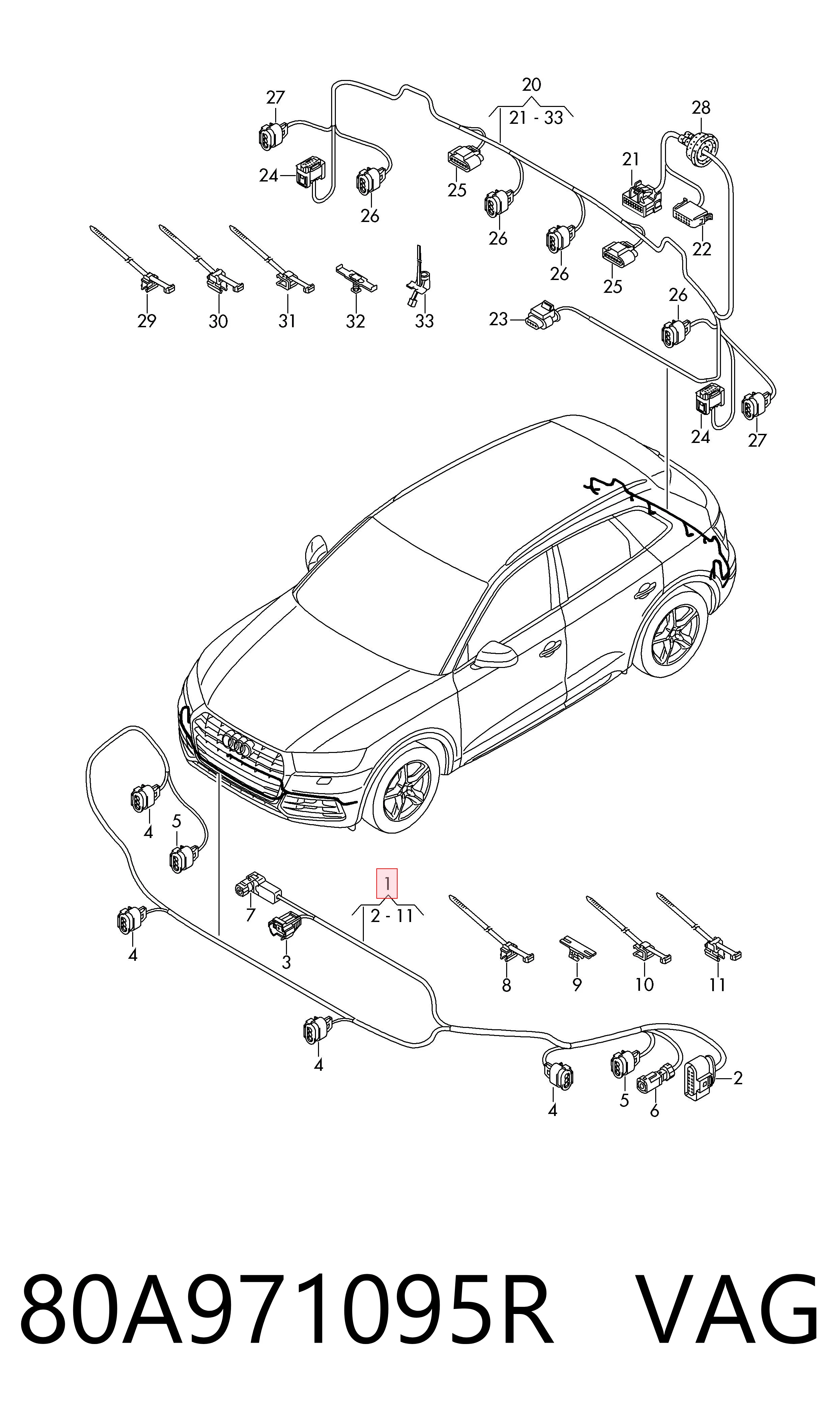  VAG 80A971095R ціна, від 173.46 USD
