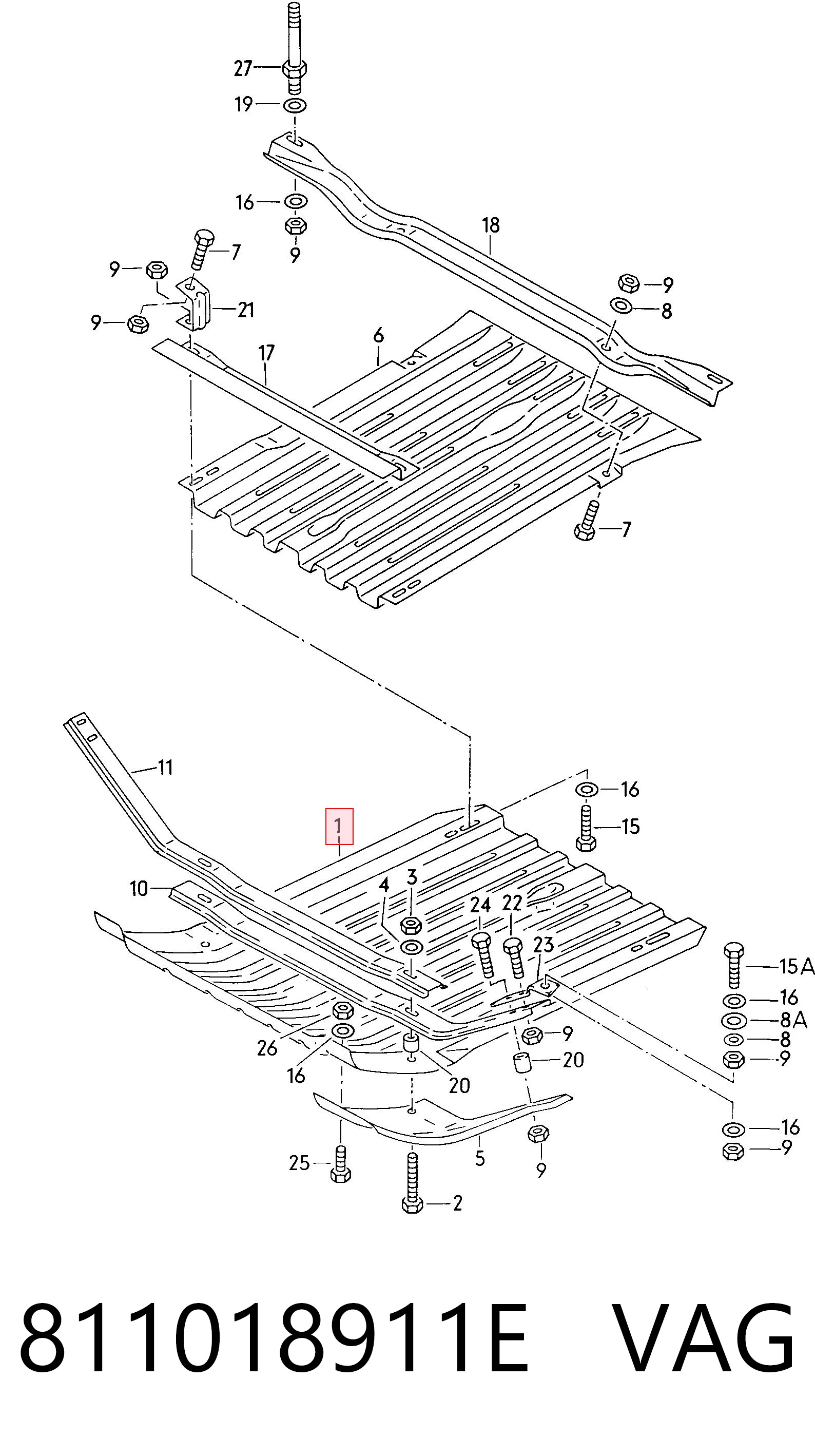 Захист піддона двигуна на Audi 80 B3 89, 89Q, 8A