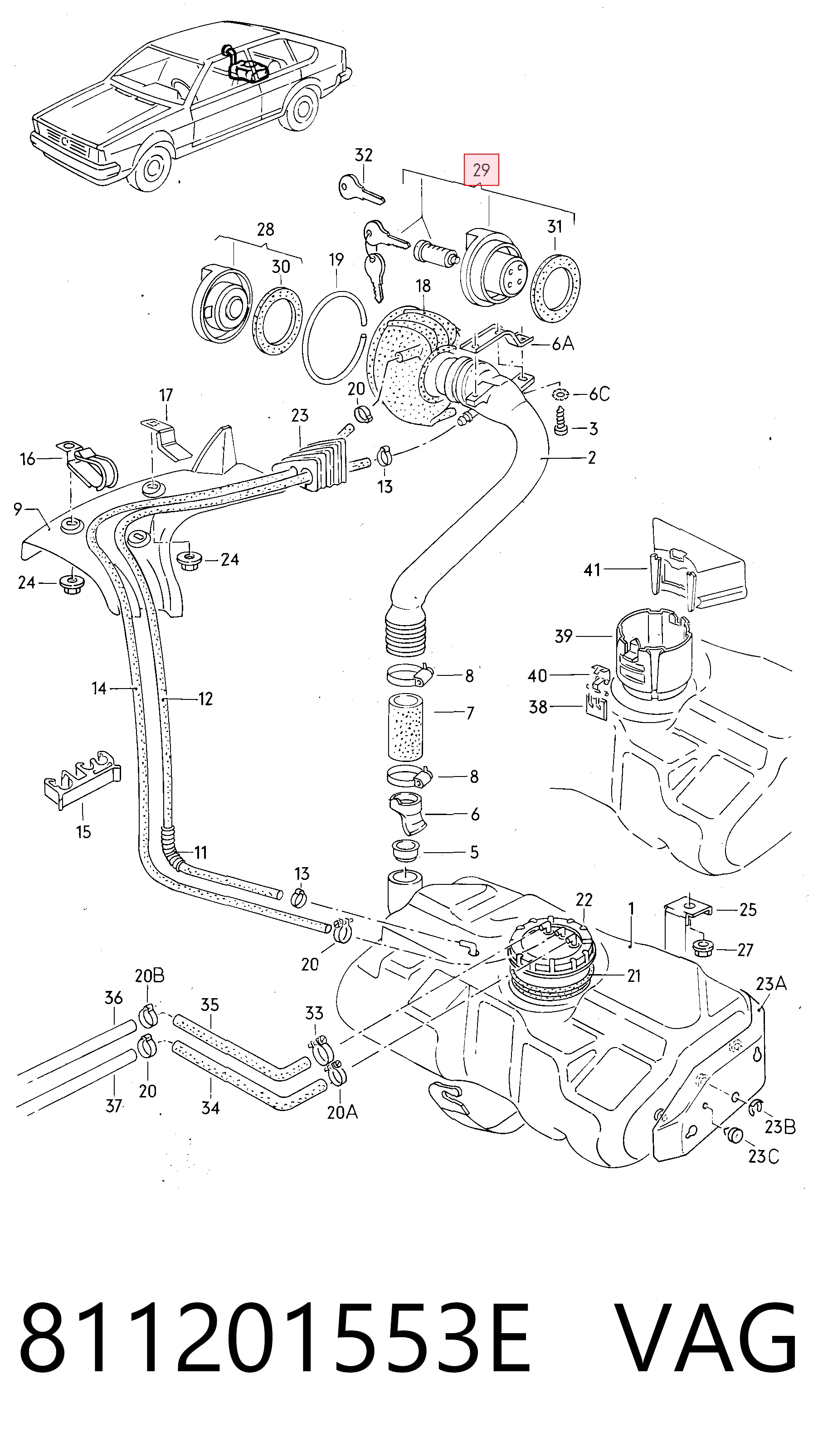 Кришка бензобаку Audi 80 B3