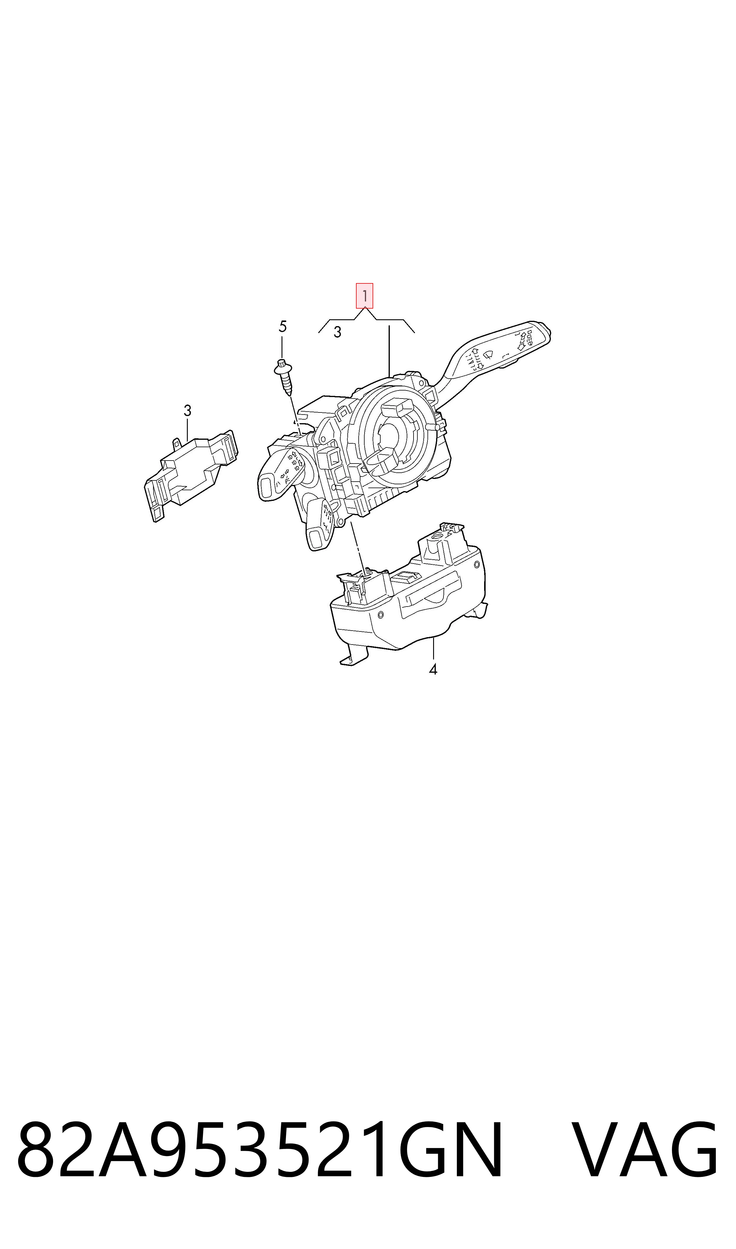 Перемикачі VAG 82A953521GN ціна, від 833.27 USD