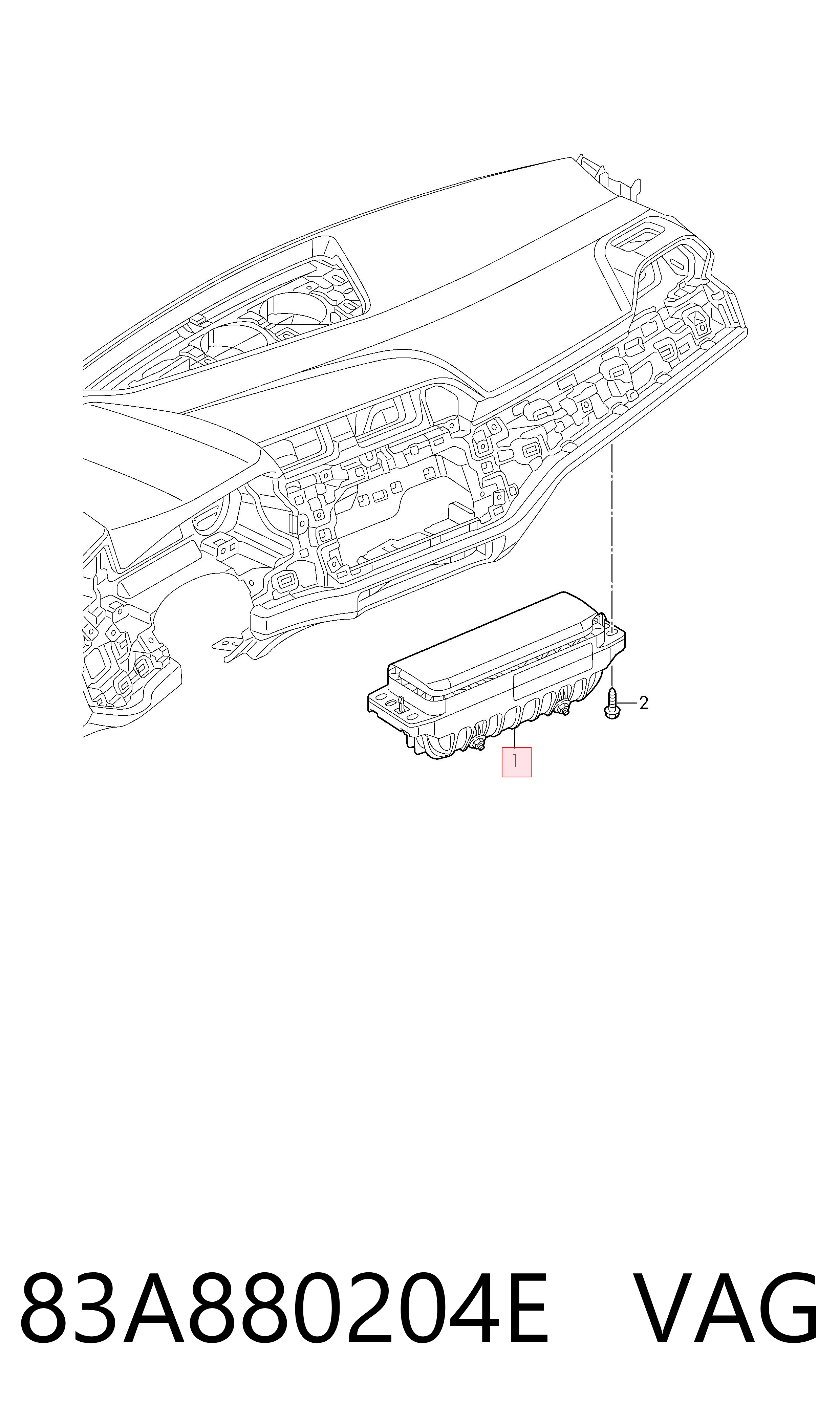 83A880204E VAG Подушка безпеки, пасажирська, AIRBAG