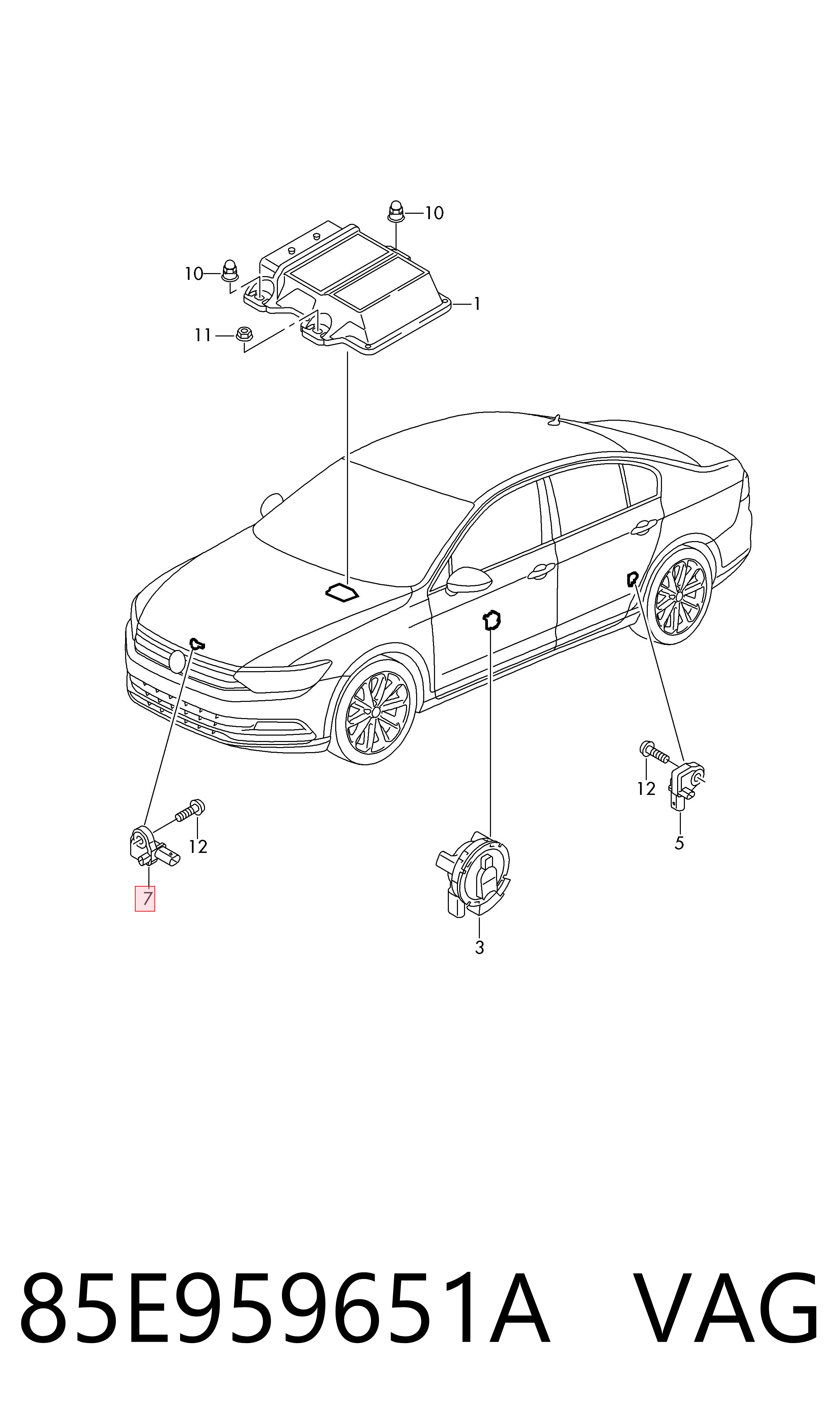 Датчик Ейрбег передній VAG 85E959651A ціна, від 42.03 USD