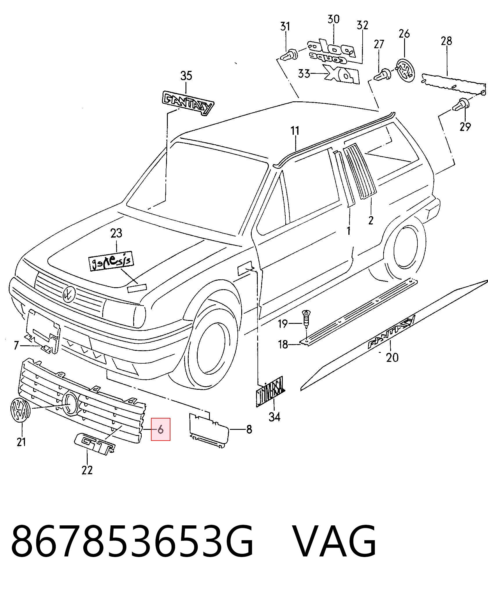 Решітка радіатора на Volkswagen Polo II 86C