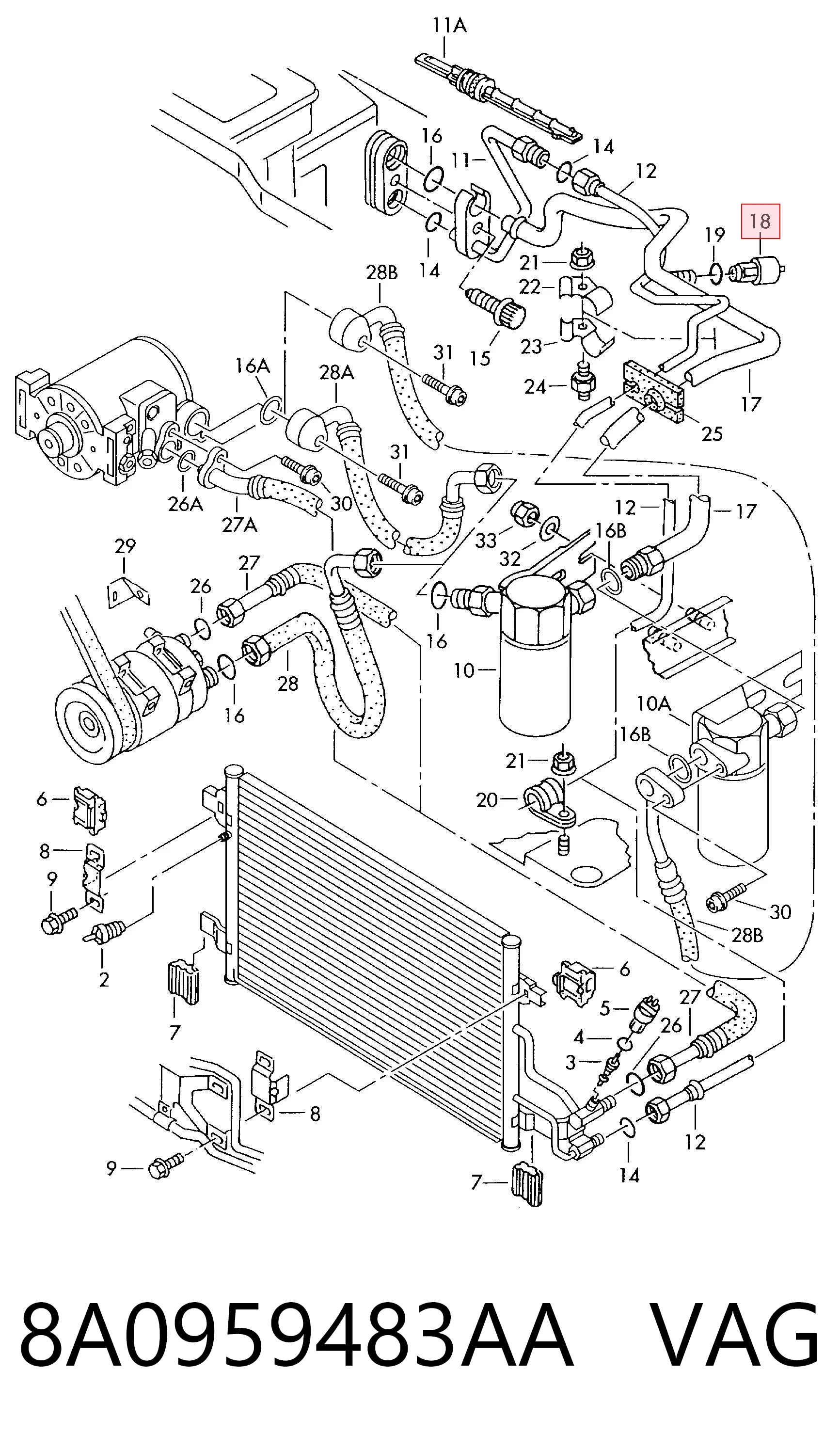 8A0959483AA VAG Датчик тиску