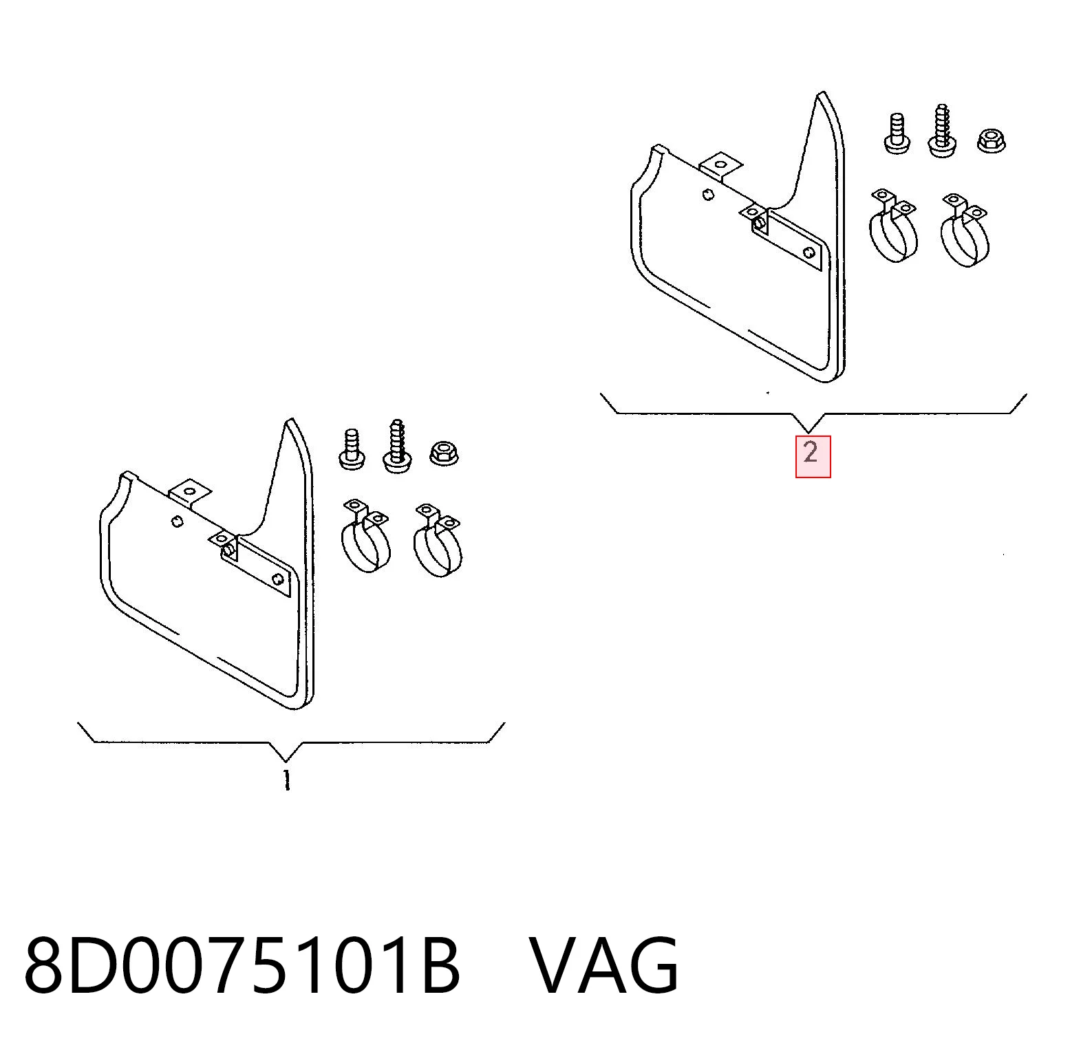 Бризковики задні, комплект Audi A4 8D5