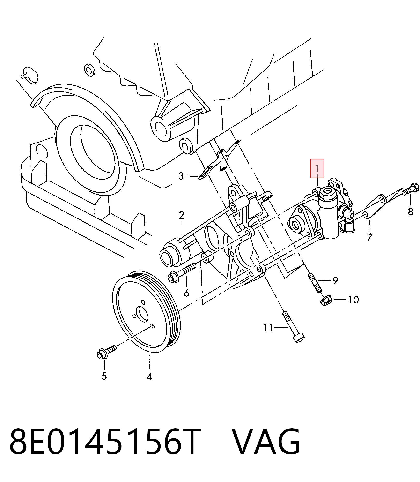 8E0145156T VAG Насос гідропідсилювача