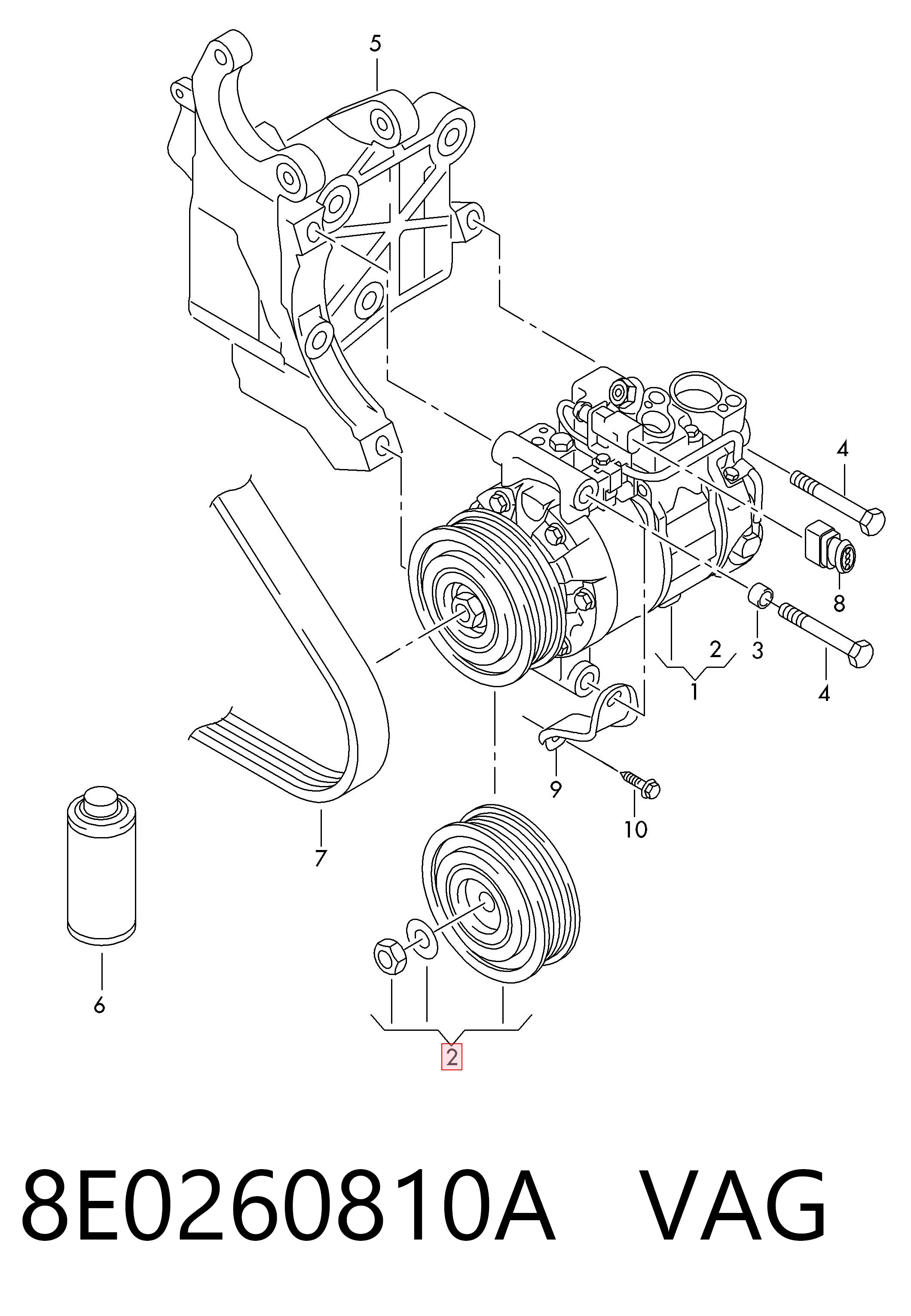 13MC8023HDRA CGA Шків компресора кондиціонера