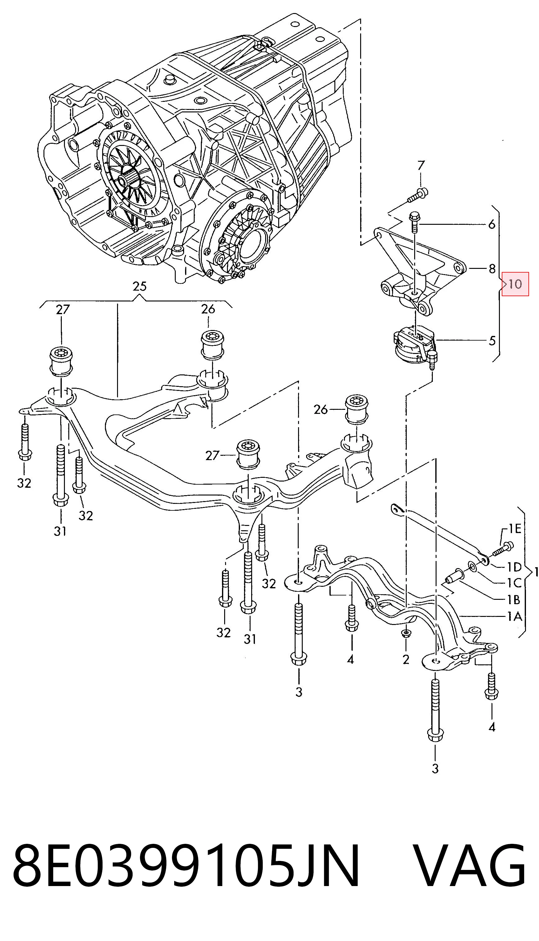 Подушка коробки передач 7111417SX Stellox