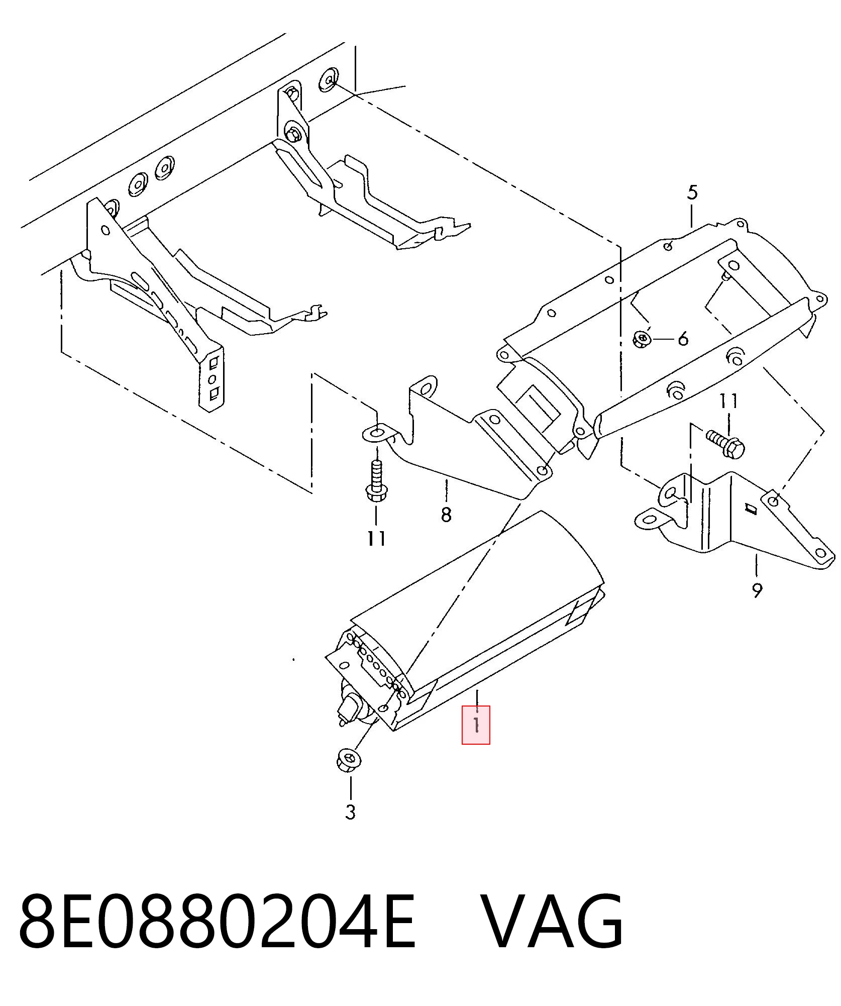 8E0880204E VAG Подушка безпеки, пасажирська, AIRBAG