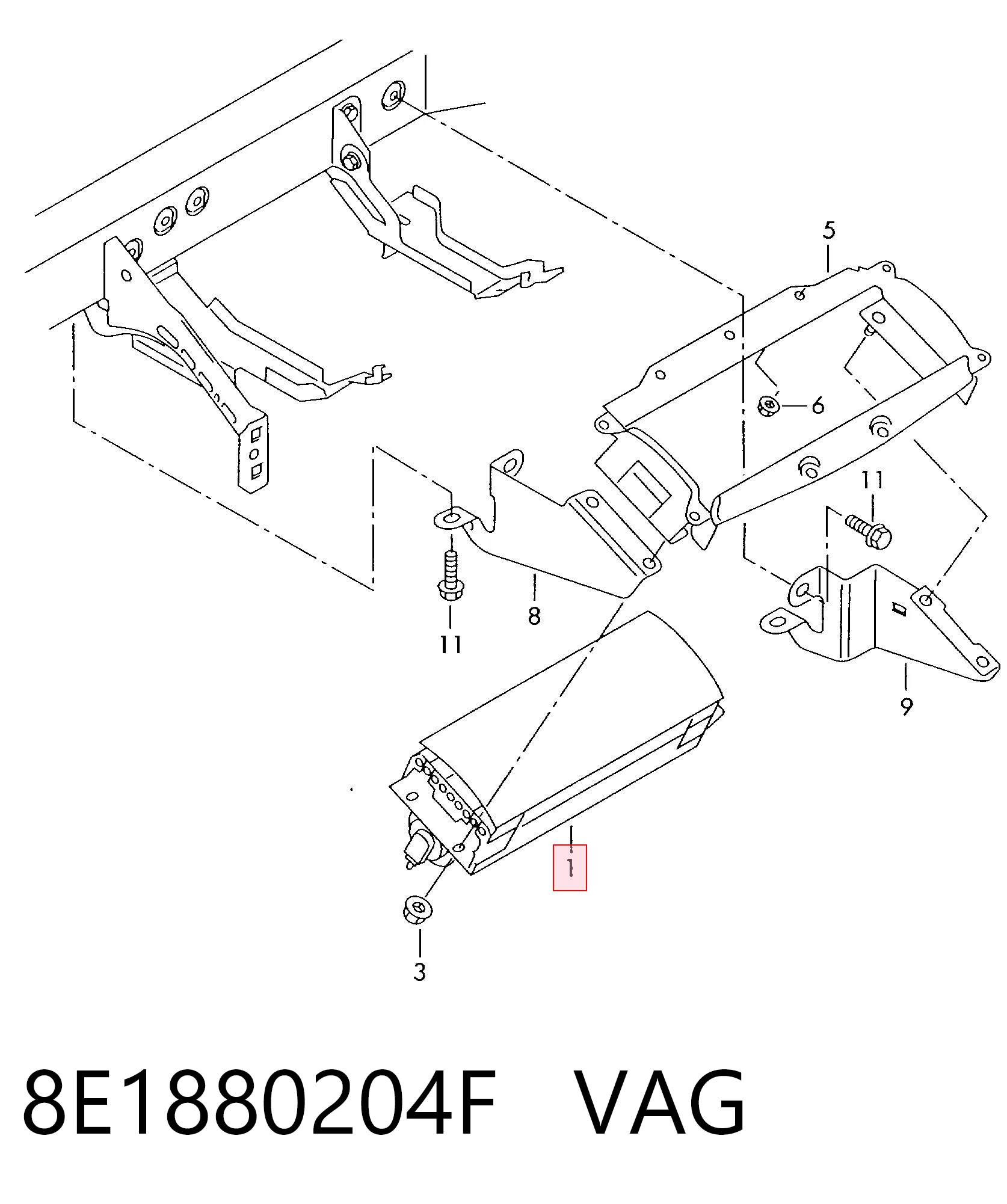 Подушка безпеки бокова VAG 8E1880204F ціна, від 38.01 USD