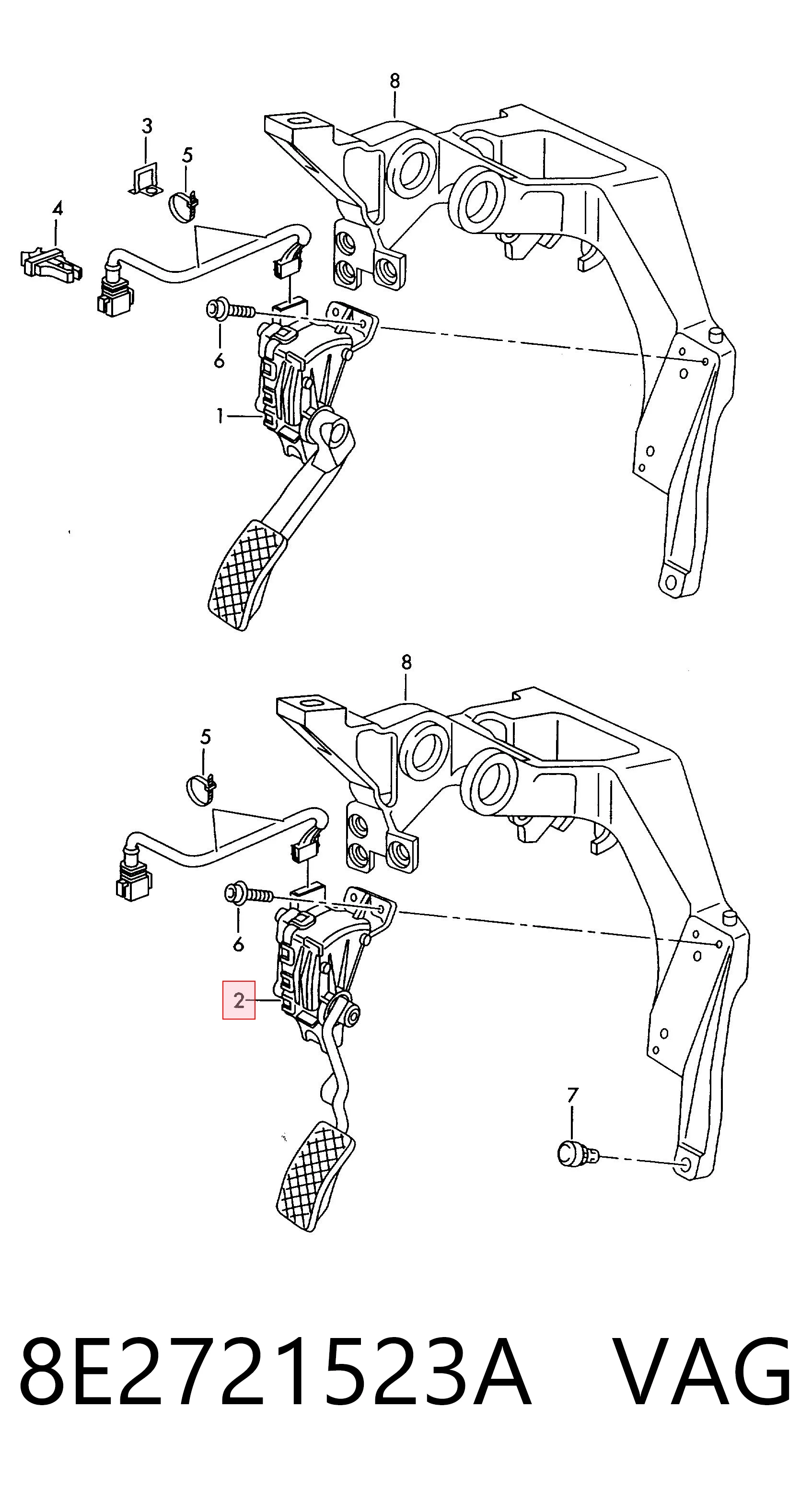 Підаль газу Audi A4 B6 седан (8E2) (2000 - 2005) ціна, від 15.20 USD