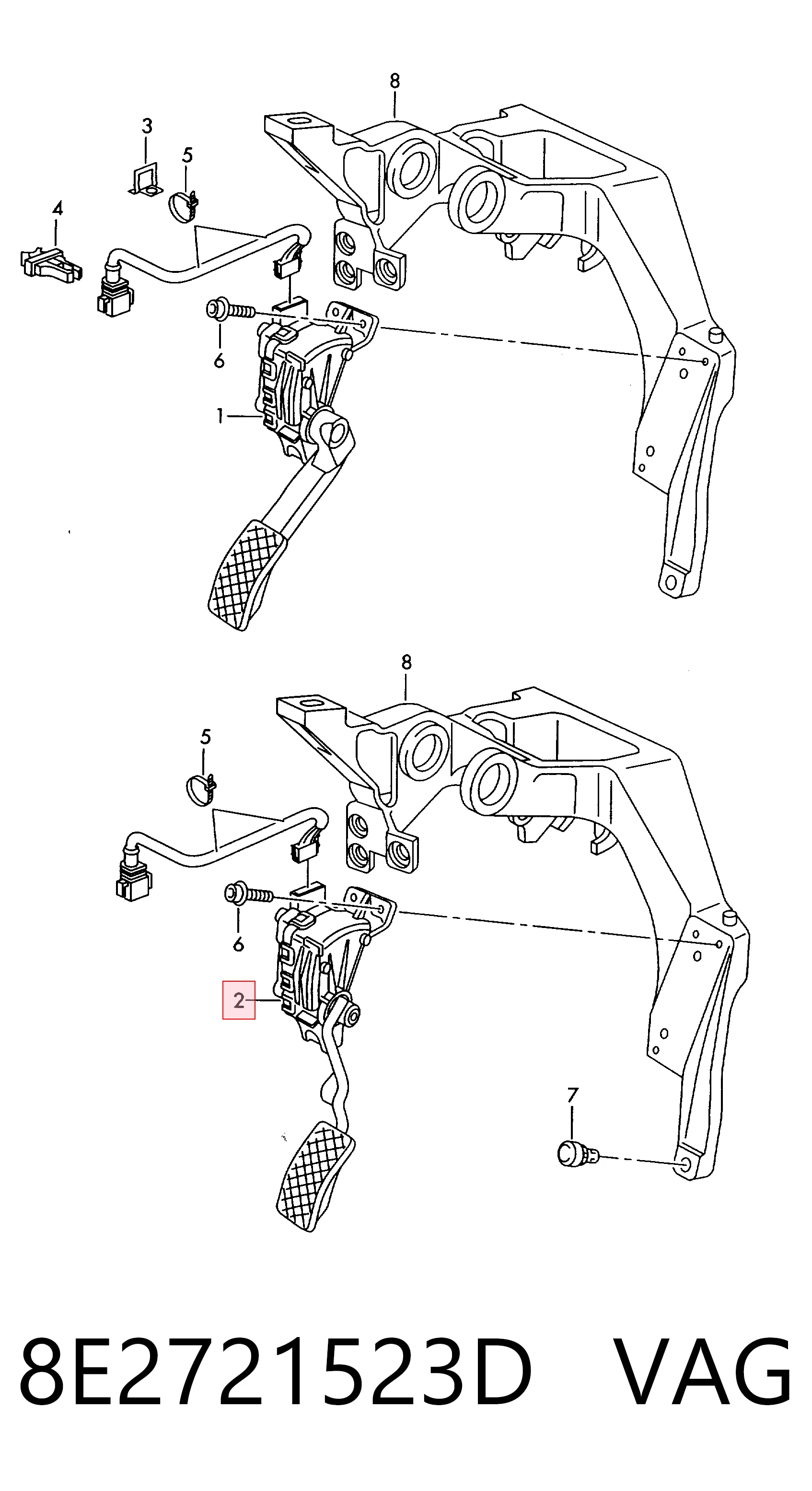 Купити Педаль газу Audi A4 B6 8E2