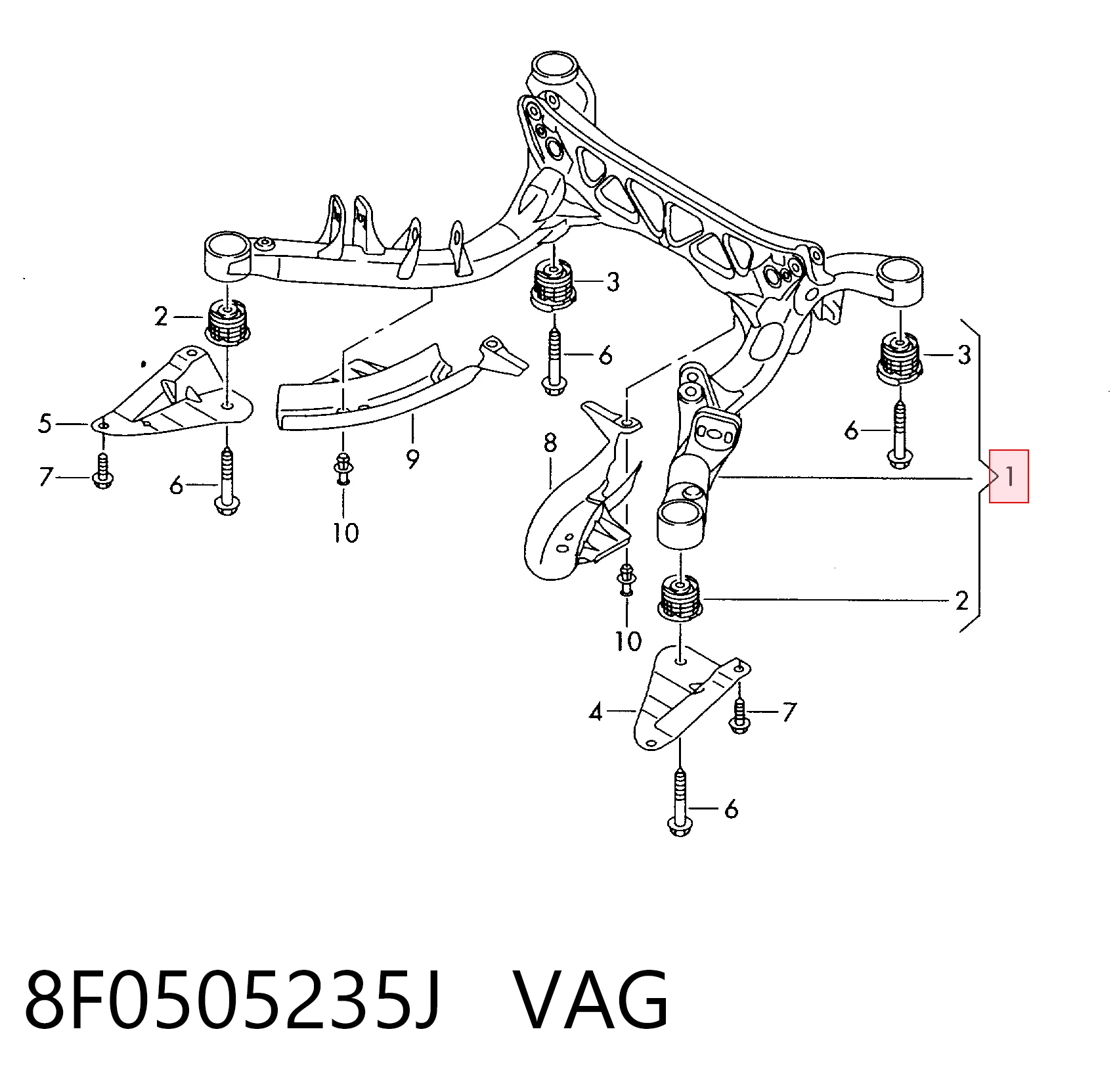 8F0505235J VAG Підвіска задня