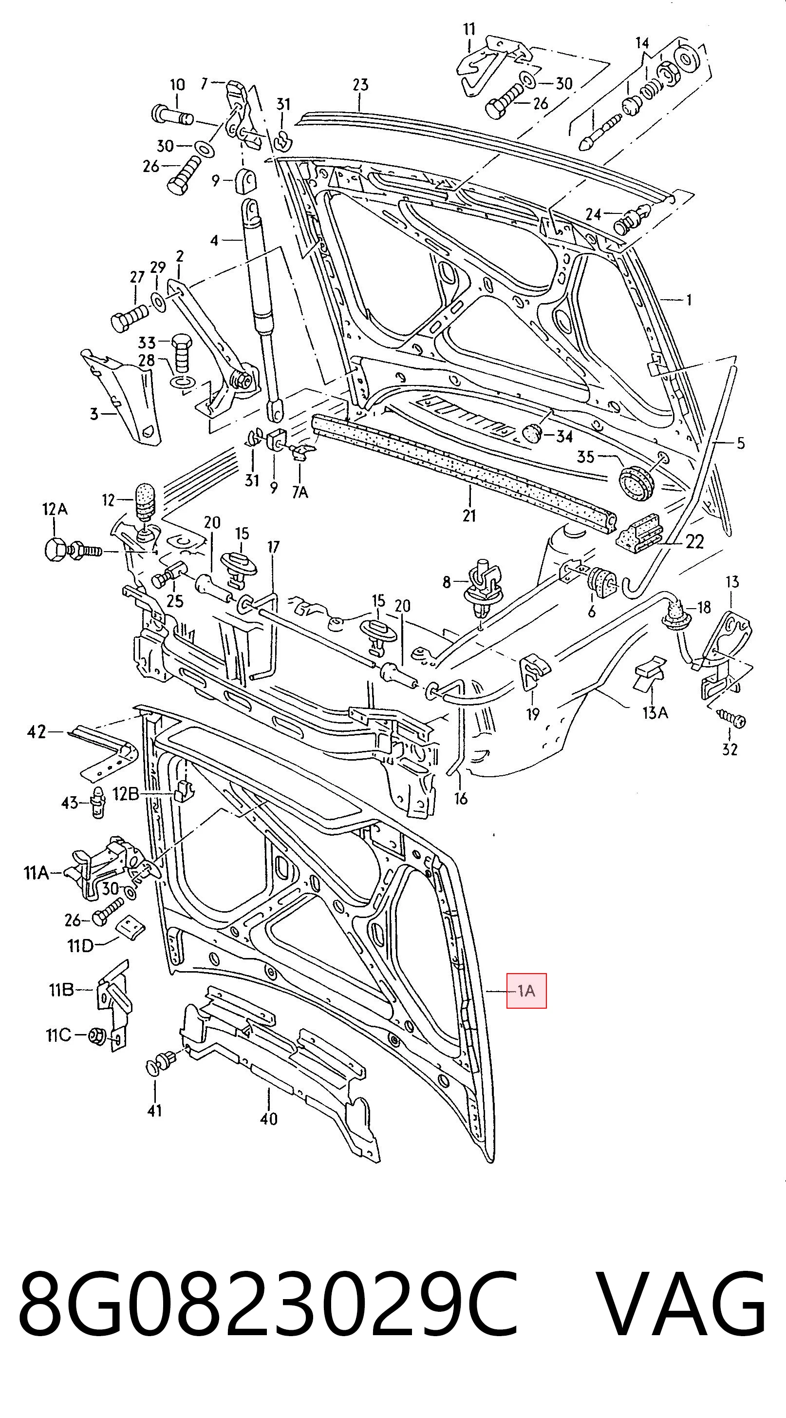  Капот Audi 80 