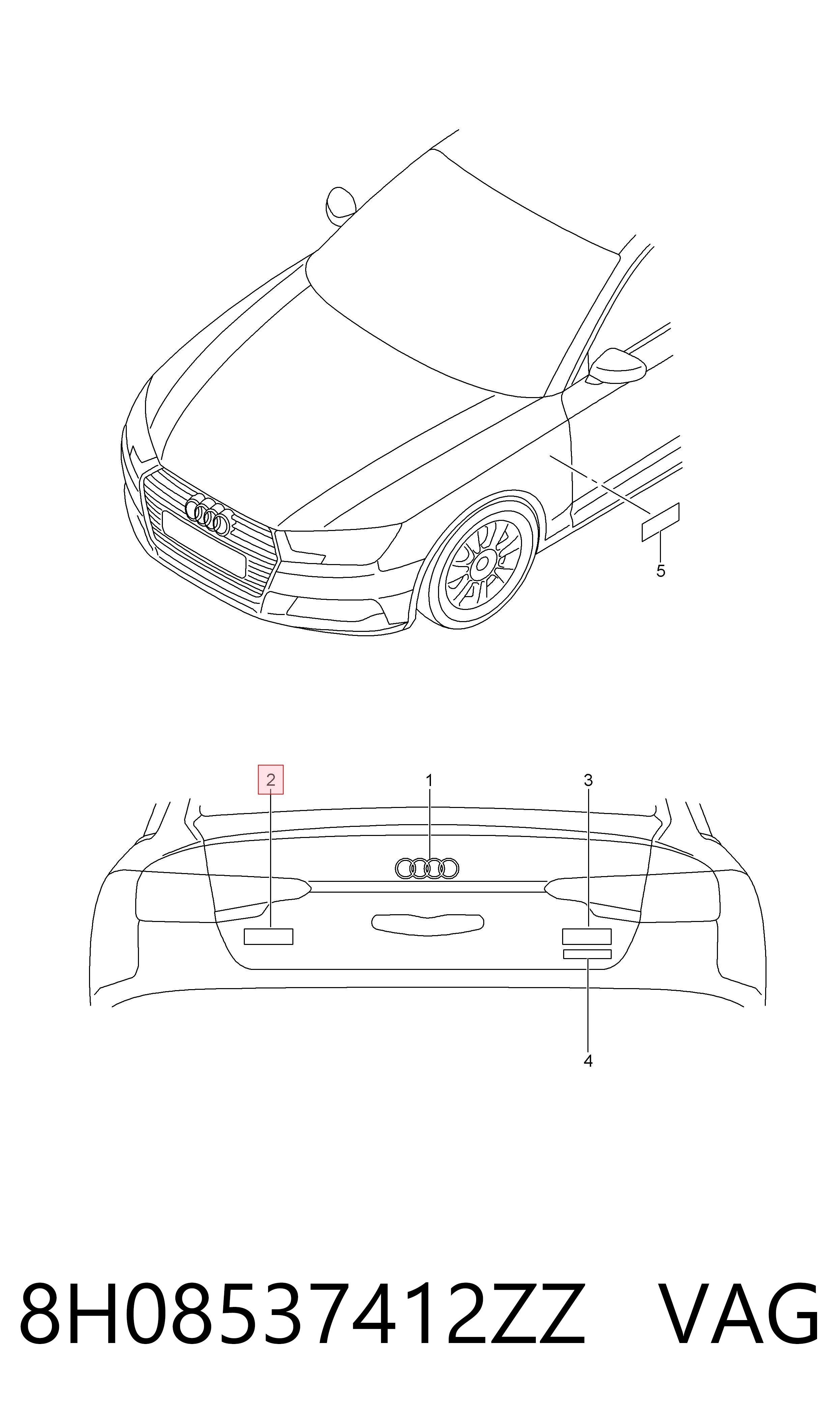 Емблема на кришку багажника, фірм.значок Audi A4 B7 седан (8EC) (2004 - 2008) ціна, від 6.38 USD