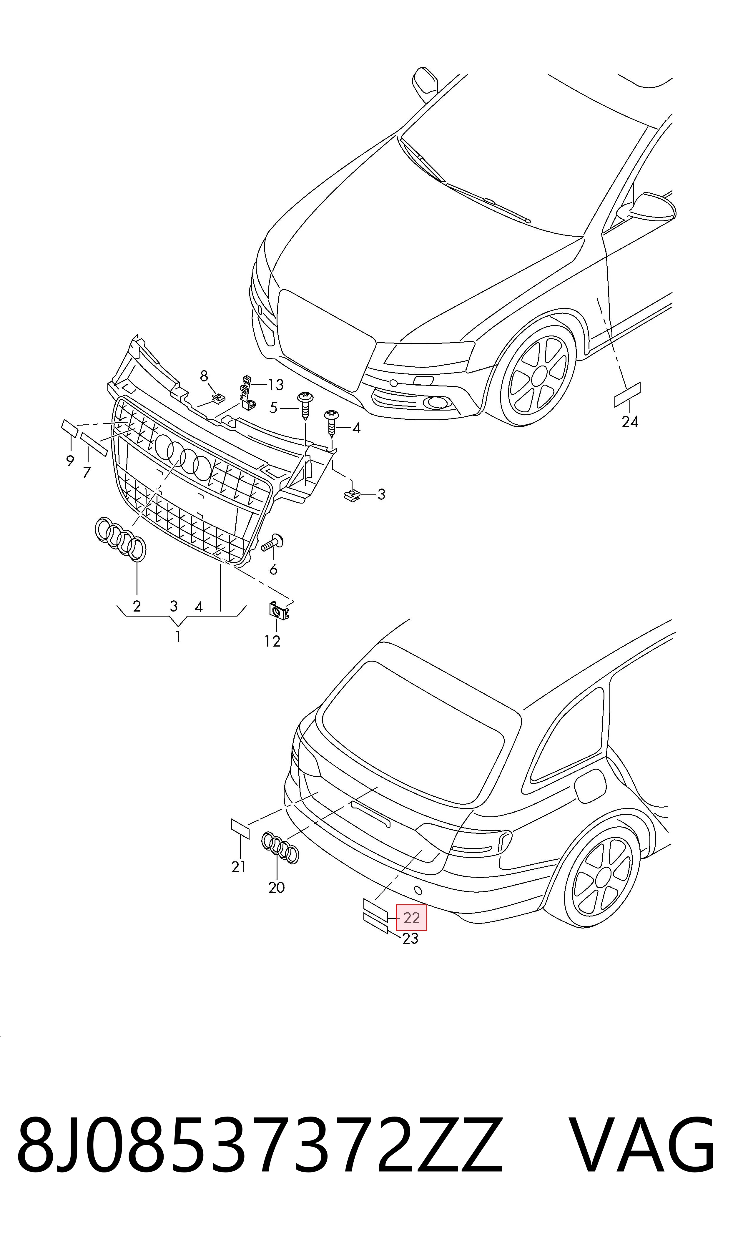  VAG 8J08537372ZZ ціна, від 11.10 USD