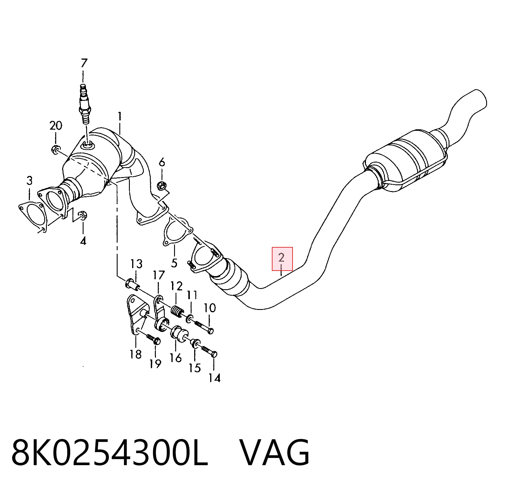 8K0254300L VAG Глушник передній