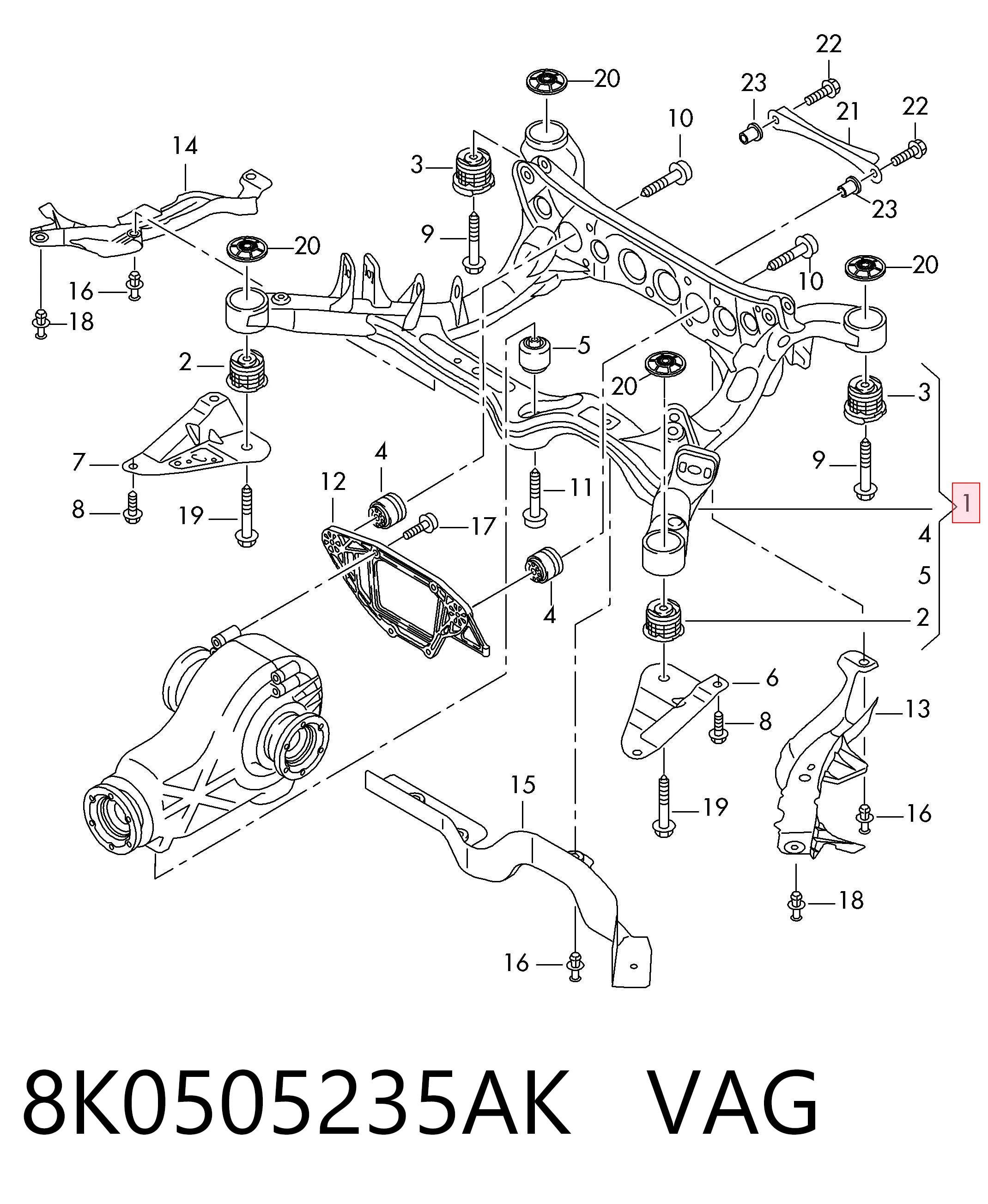 Підвіска задня на Audi A4 B8 8K2