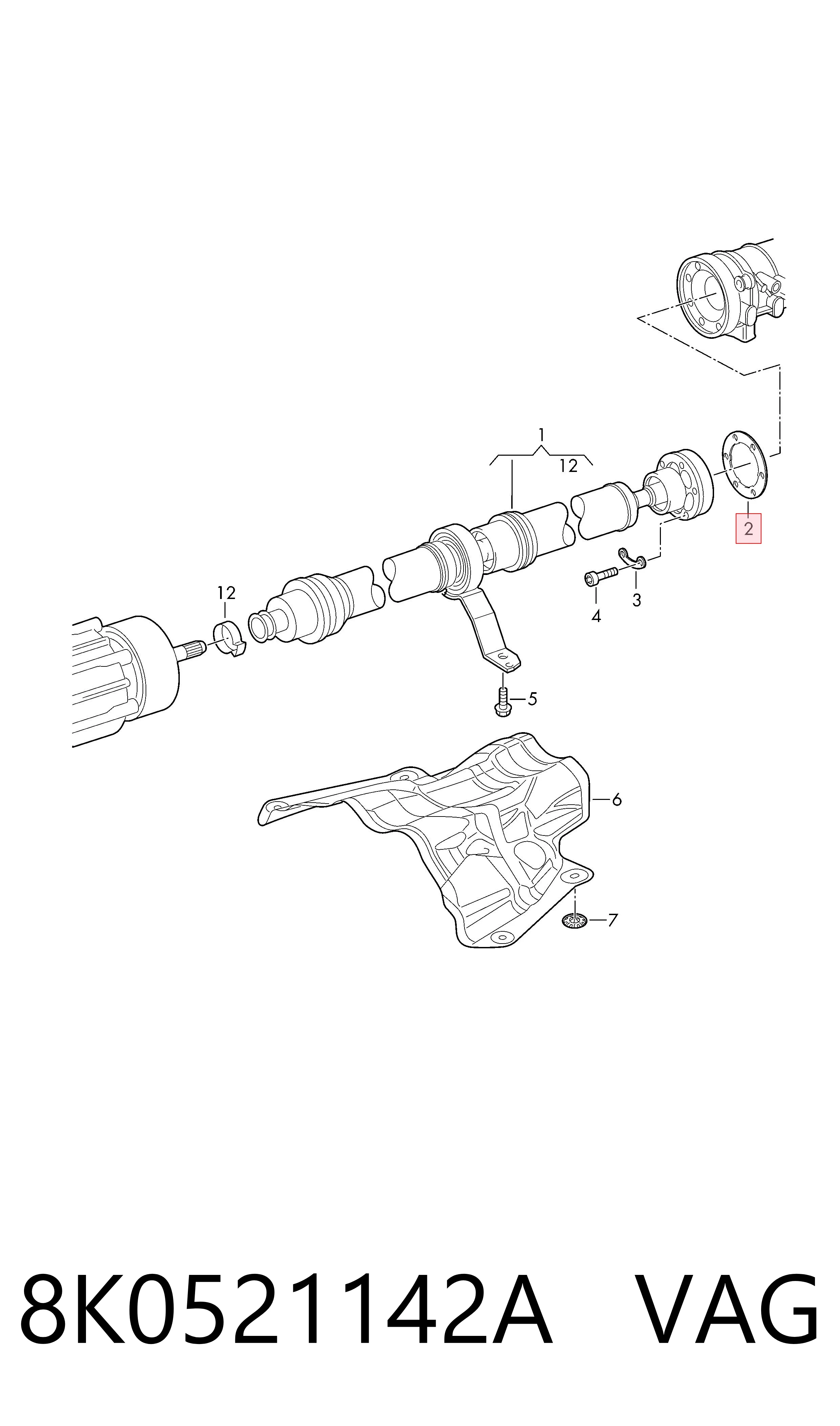  VAG 8K0521142A ціна, від 8.99 USD