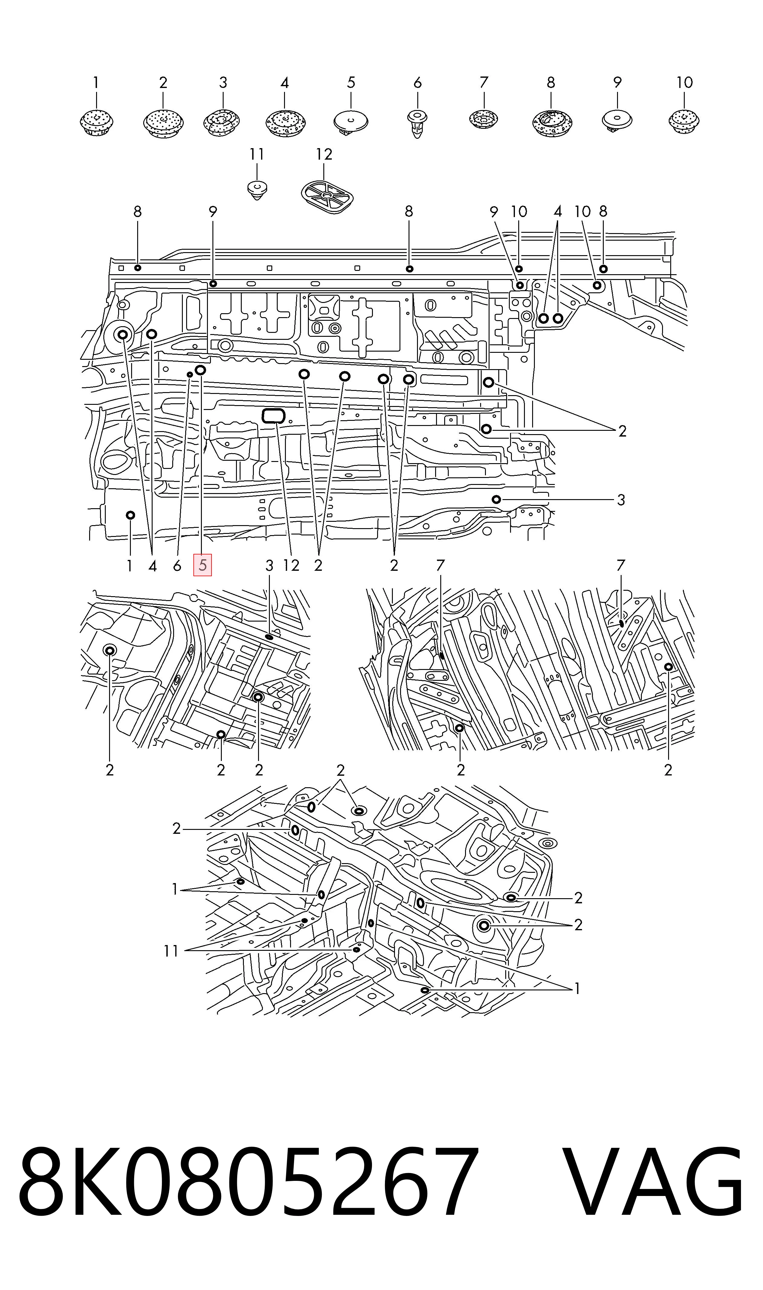  VAG 8K0805267 ціна, від 2.37 USD