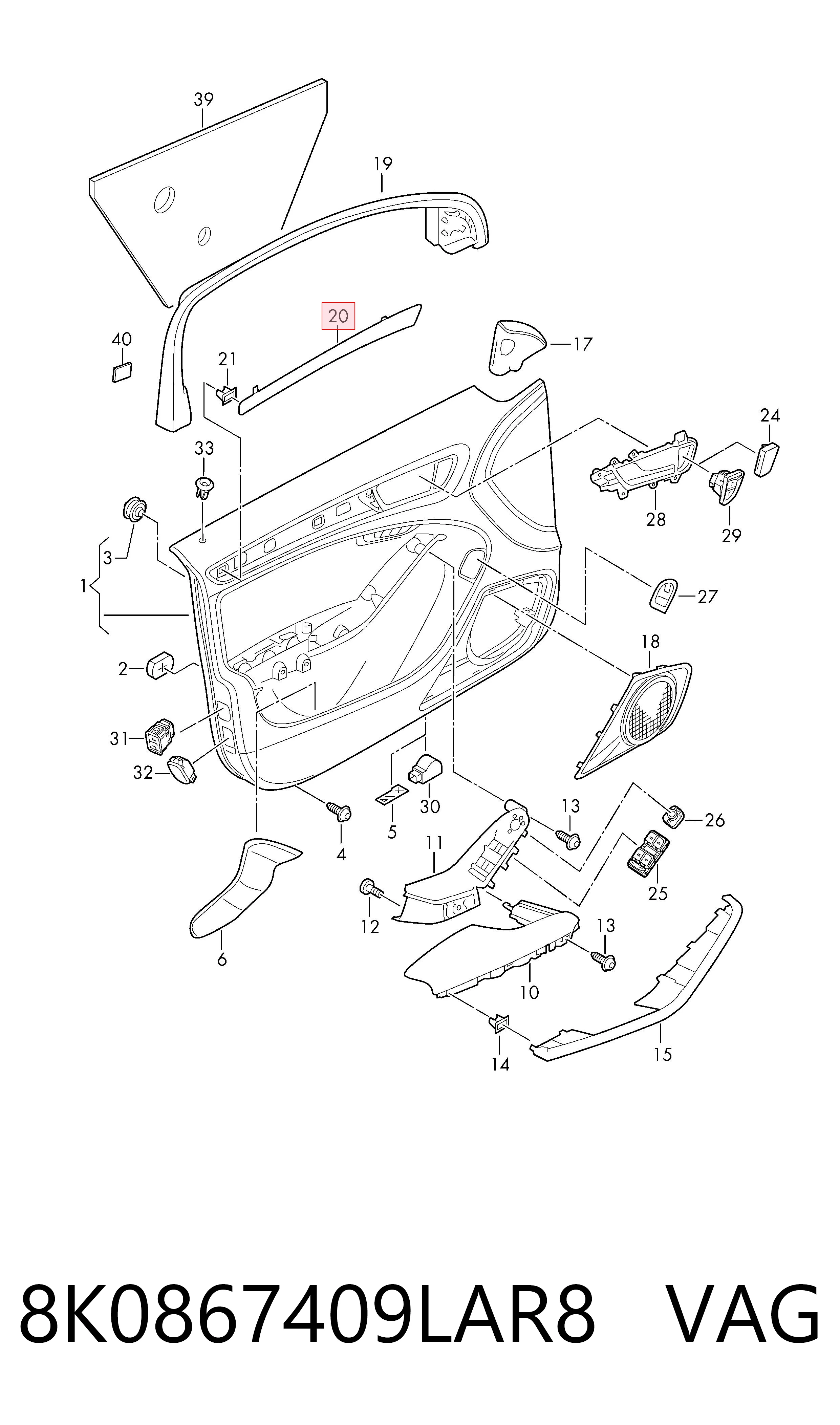  VAG 8K0867409LAR8 ціна, від 20.32 USD
