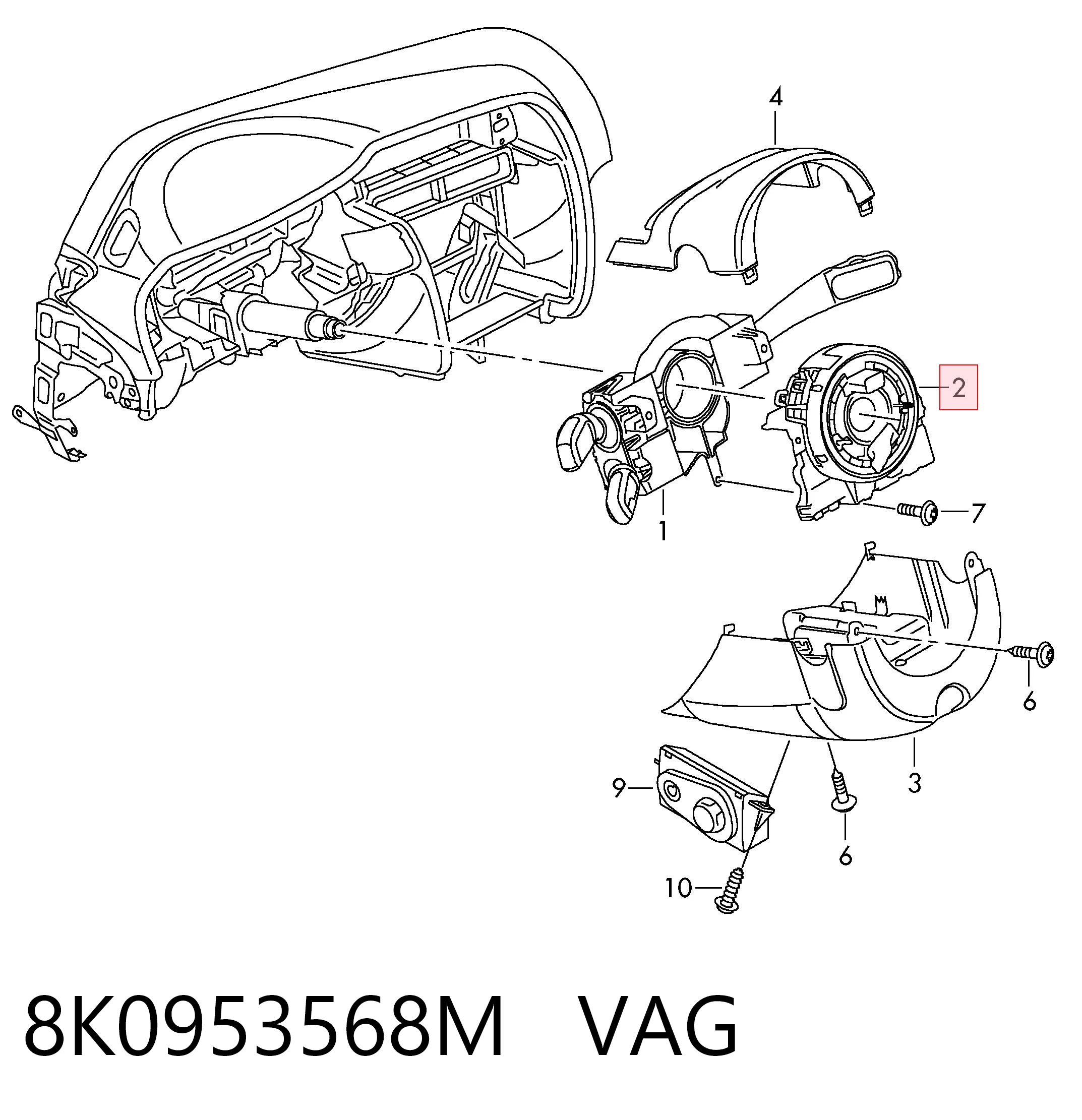 8K0953568M VAG Шлейф Airbag
