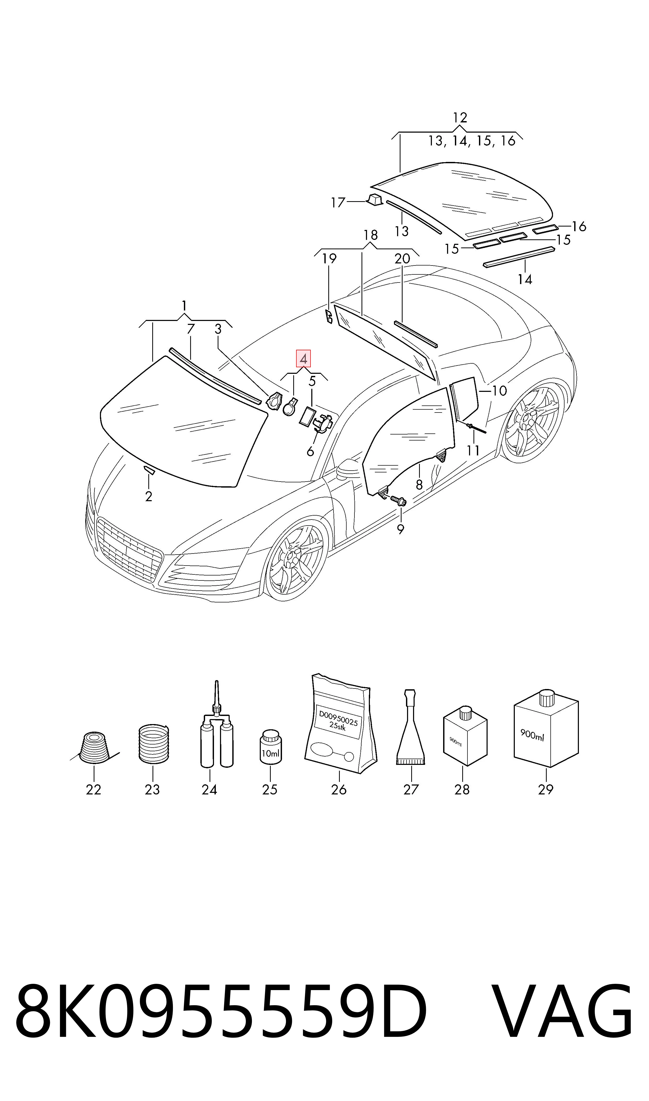 Датчик дощу VAG 8K0955559D ціна, від 38.01 USD