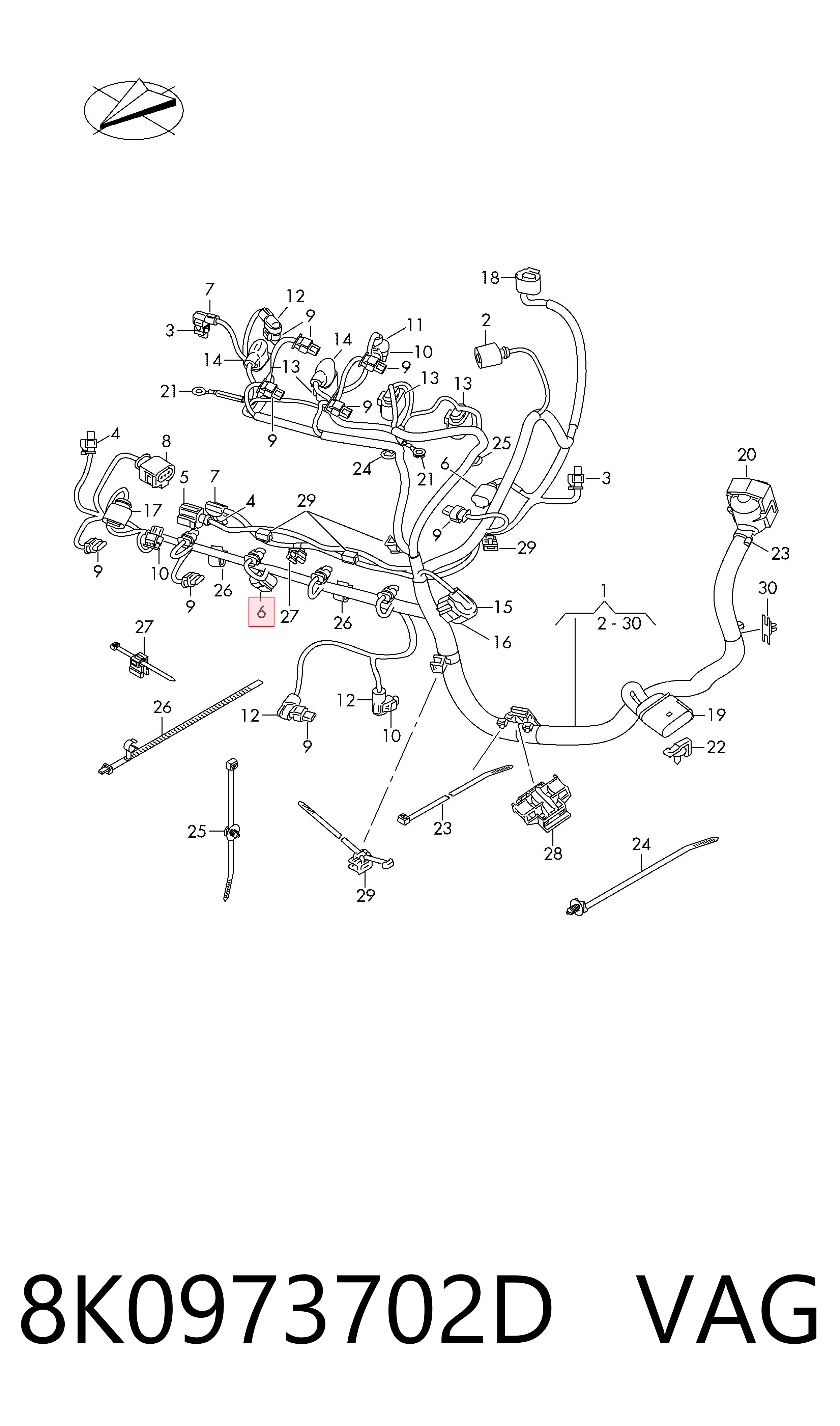  VAG 8K0973702D ціна, від 2.53 USD