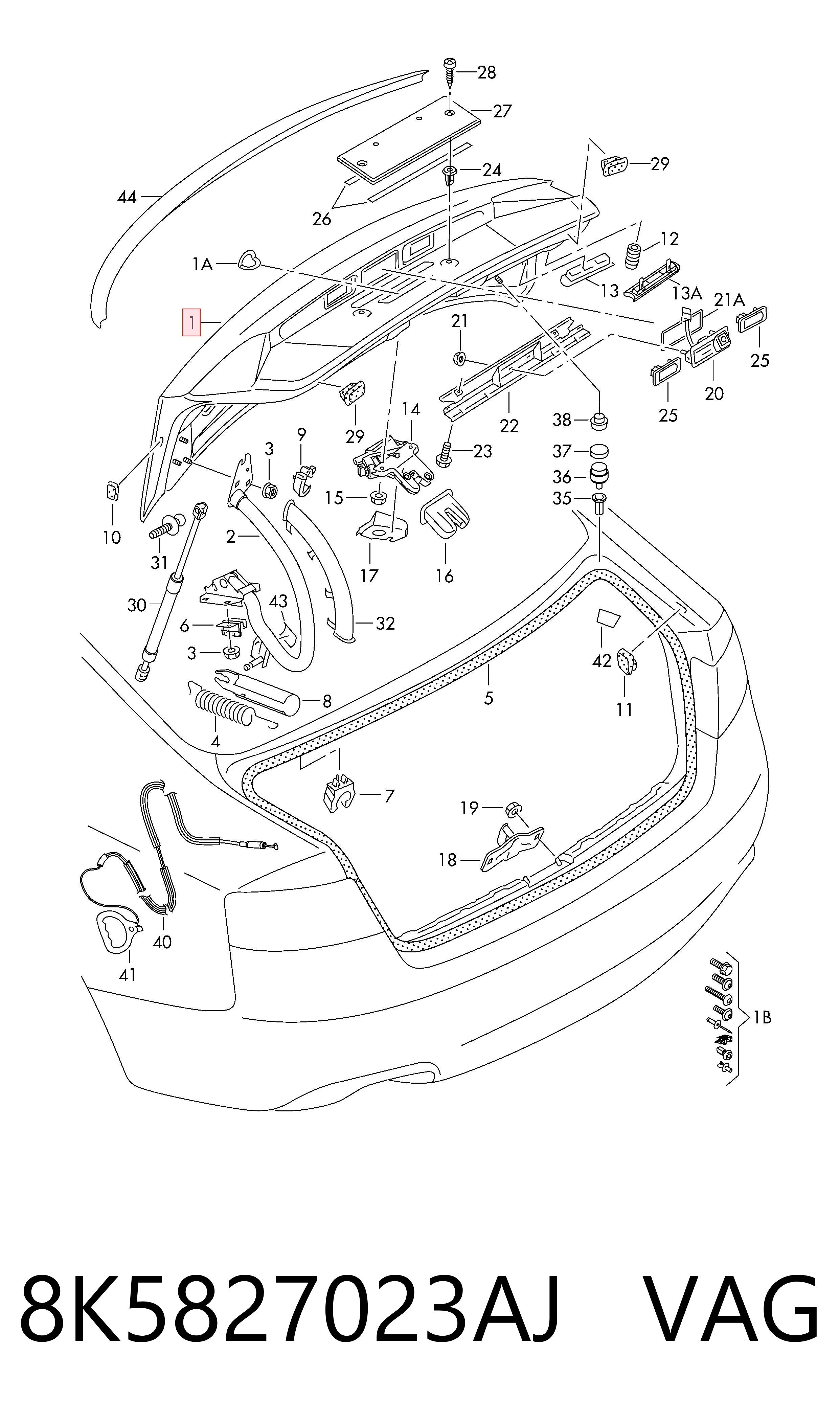Кришка багажника на Audi A4 B8 8K2