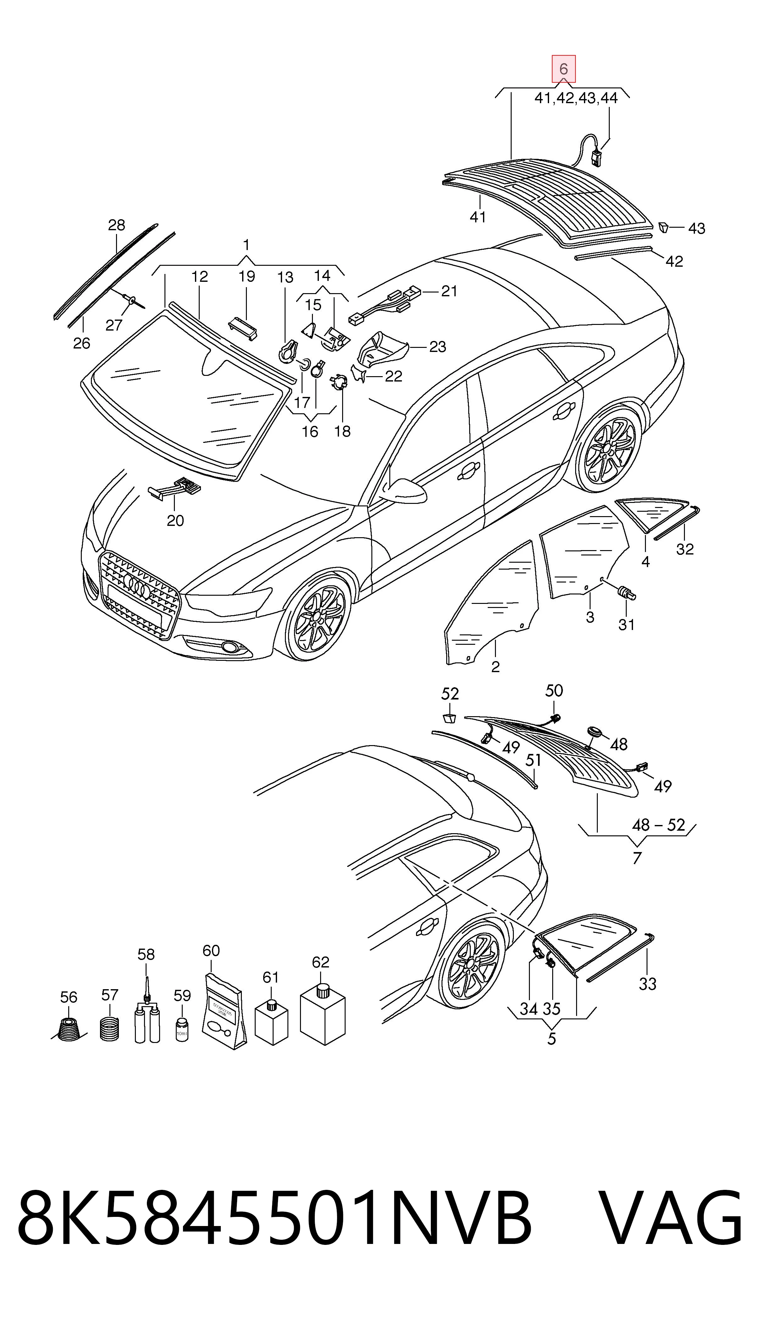 Заднє вікно на Audi A4 B8 8K2