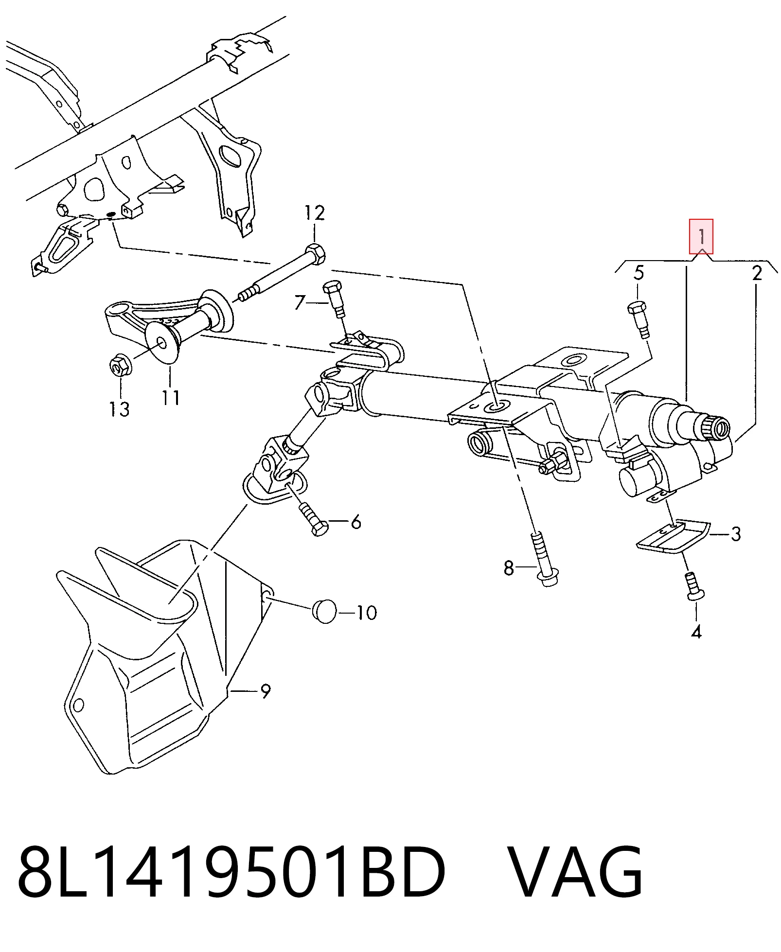 Купити Рульова колонка Audi A3  8L1