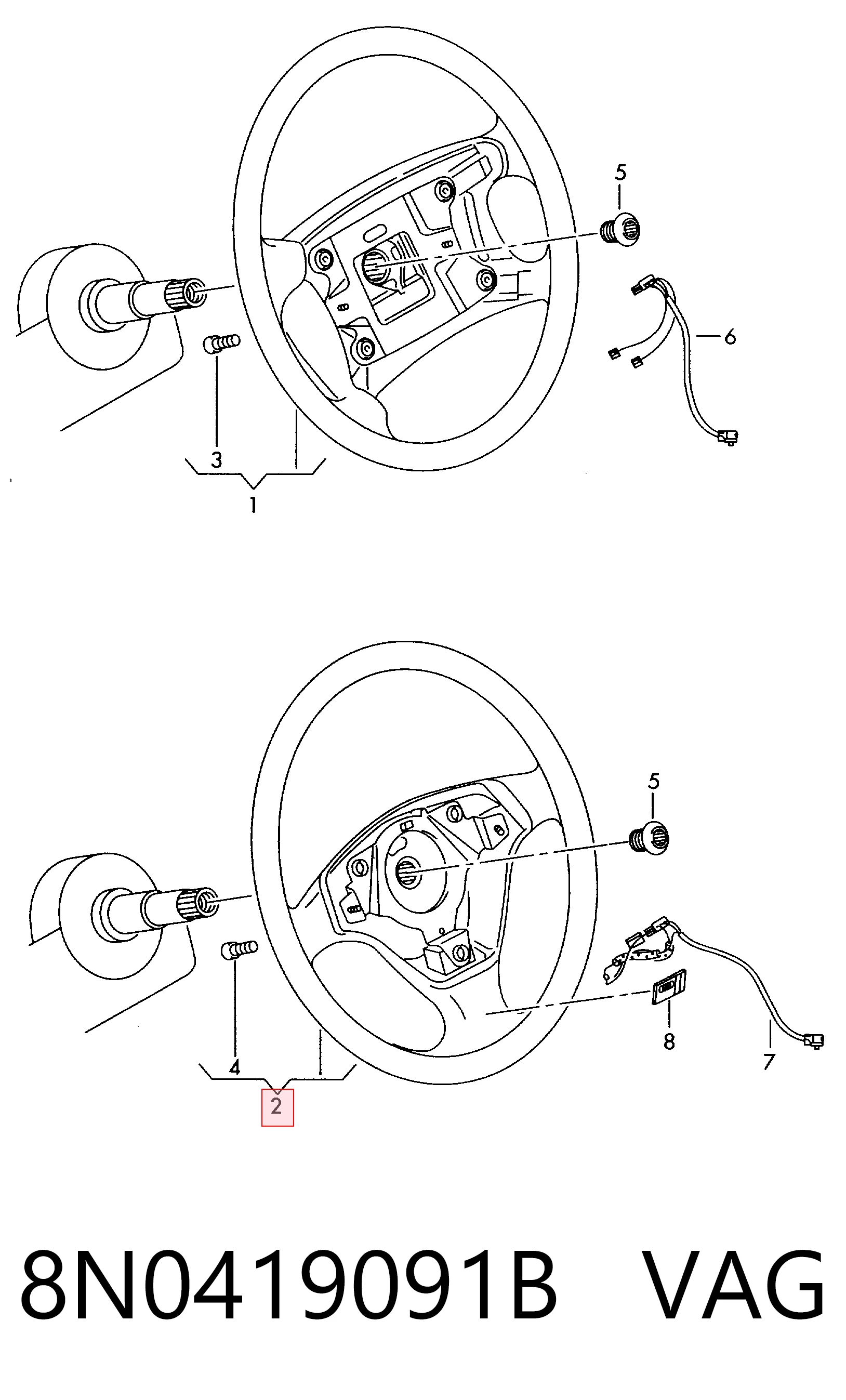 8N0419091B VAG Рульове колесо