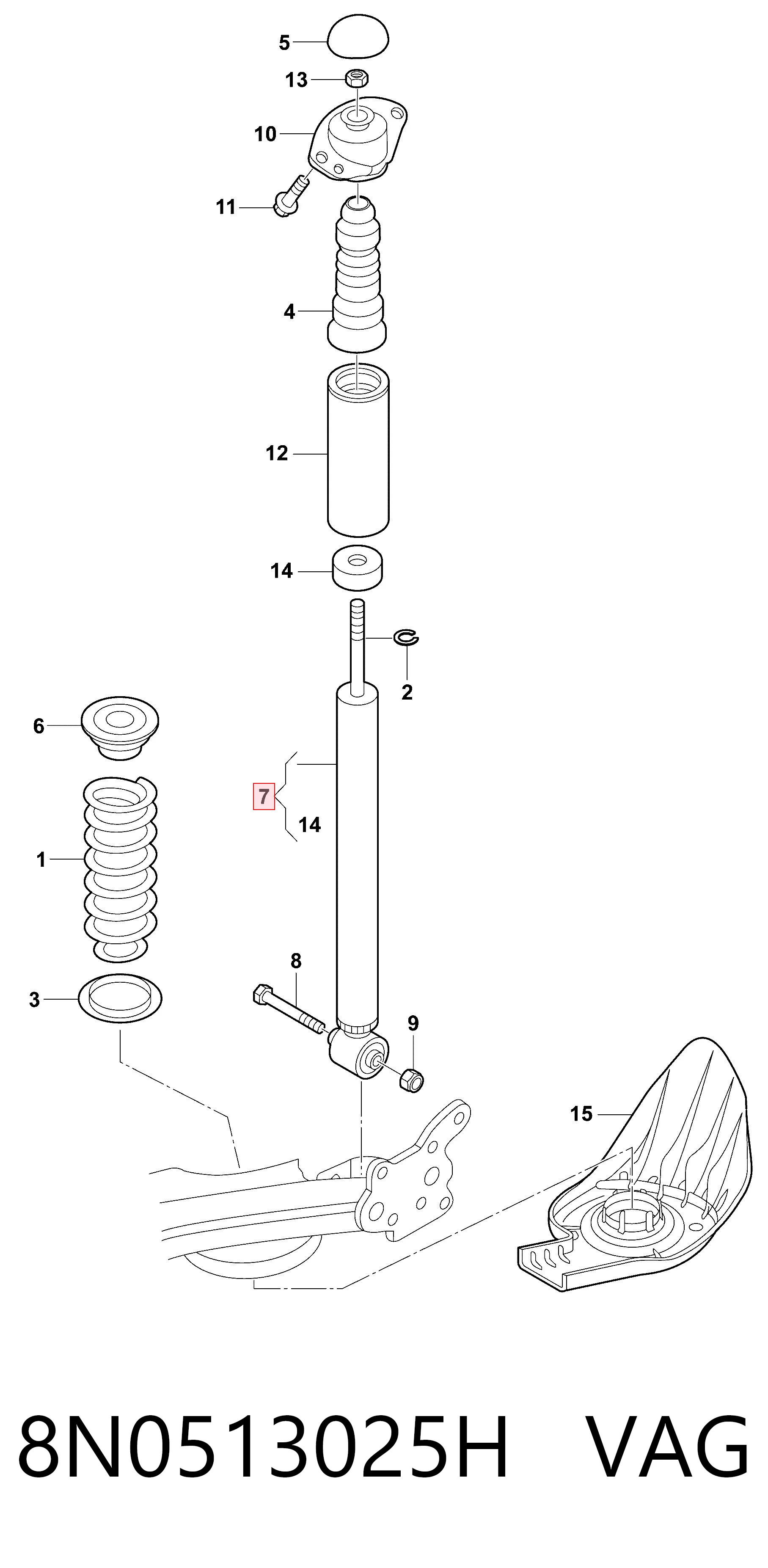 Купити BE36032 Bilstein Стійка амортизатора задня