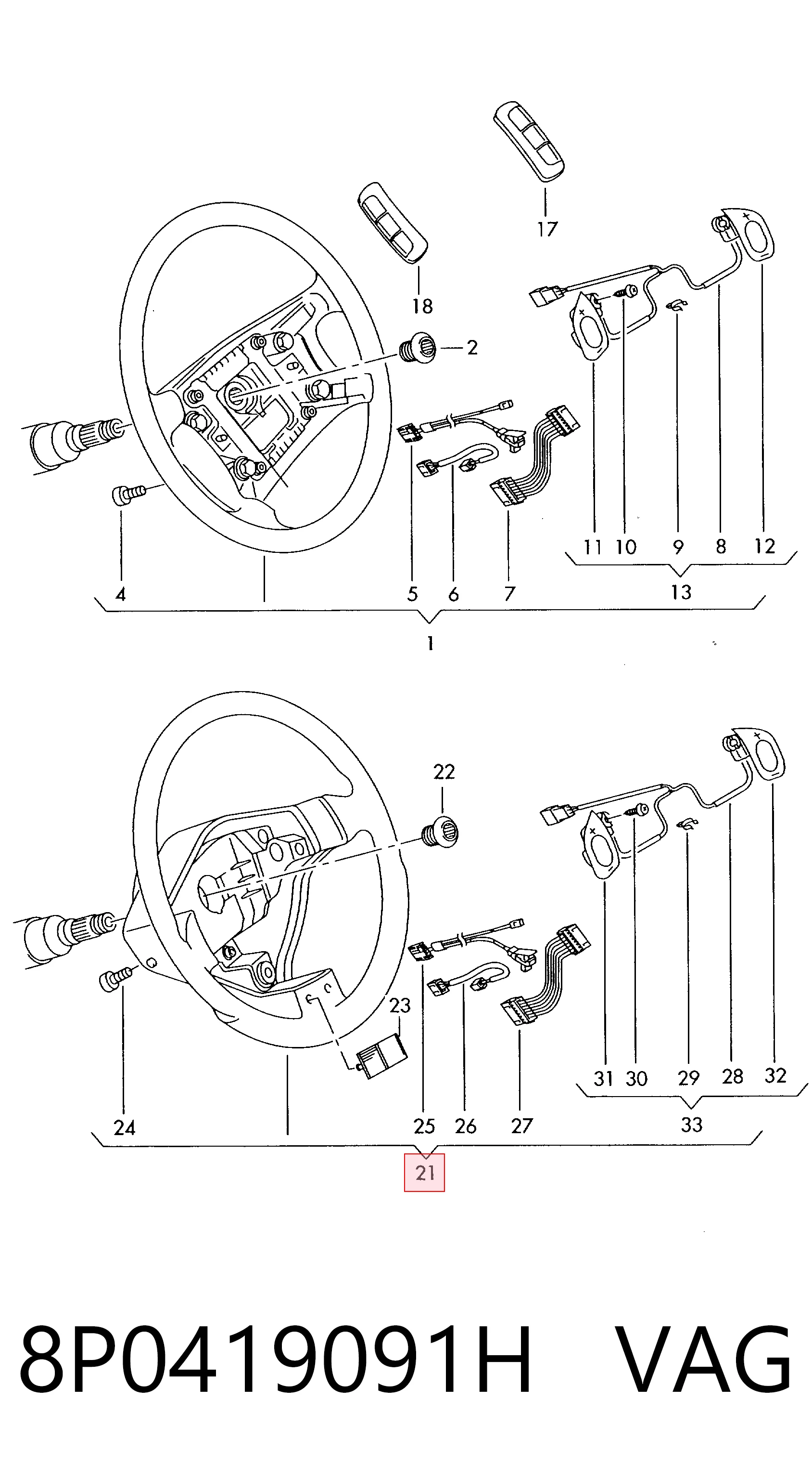 8P0419091H VAG Рульове колесо