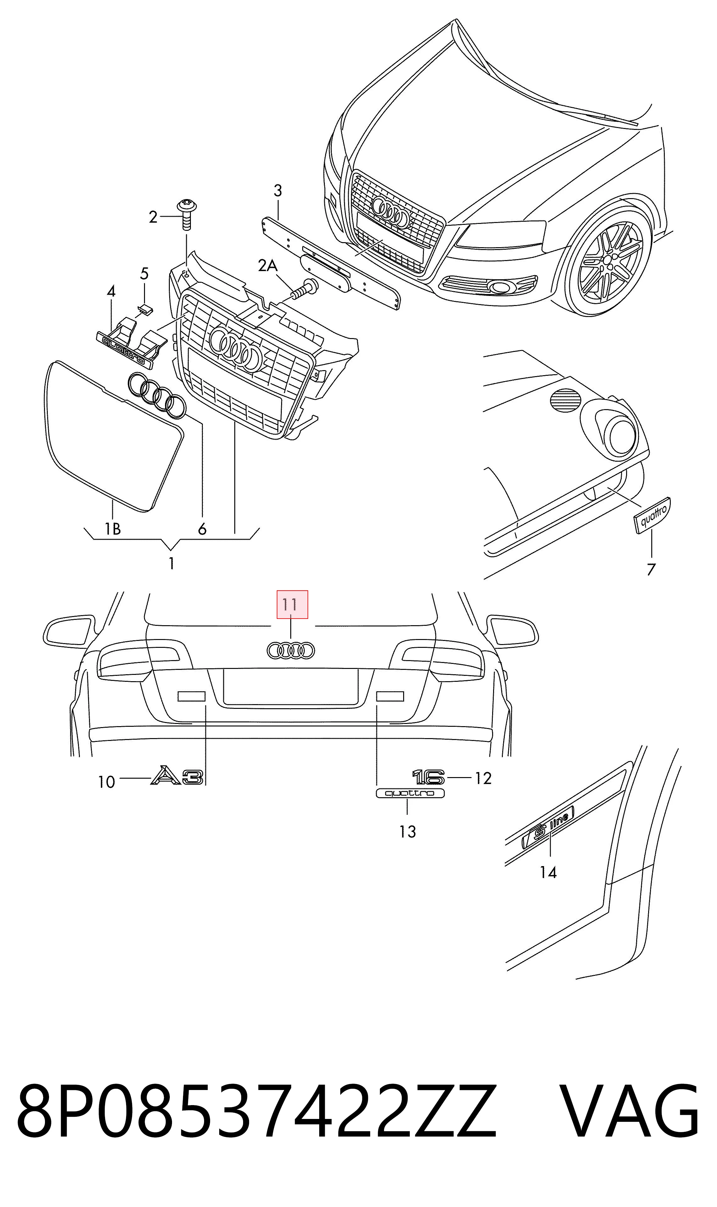  VAG 8P08537422ZZ ціна, від 23.20 USD