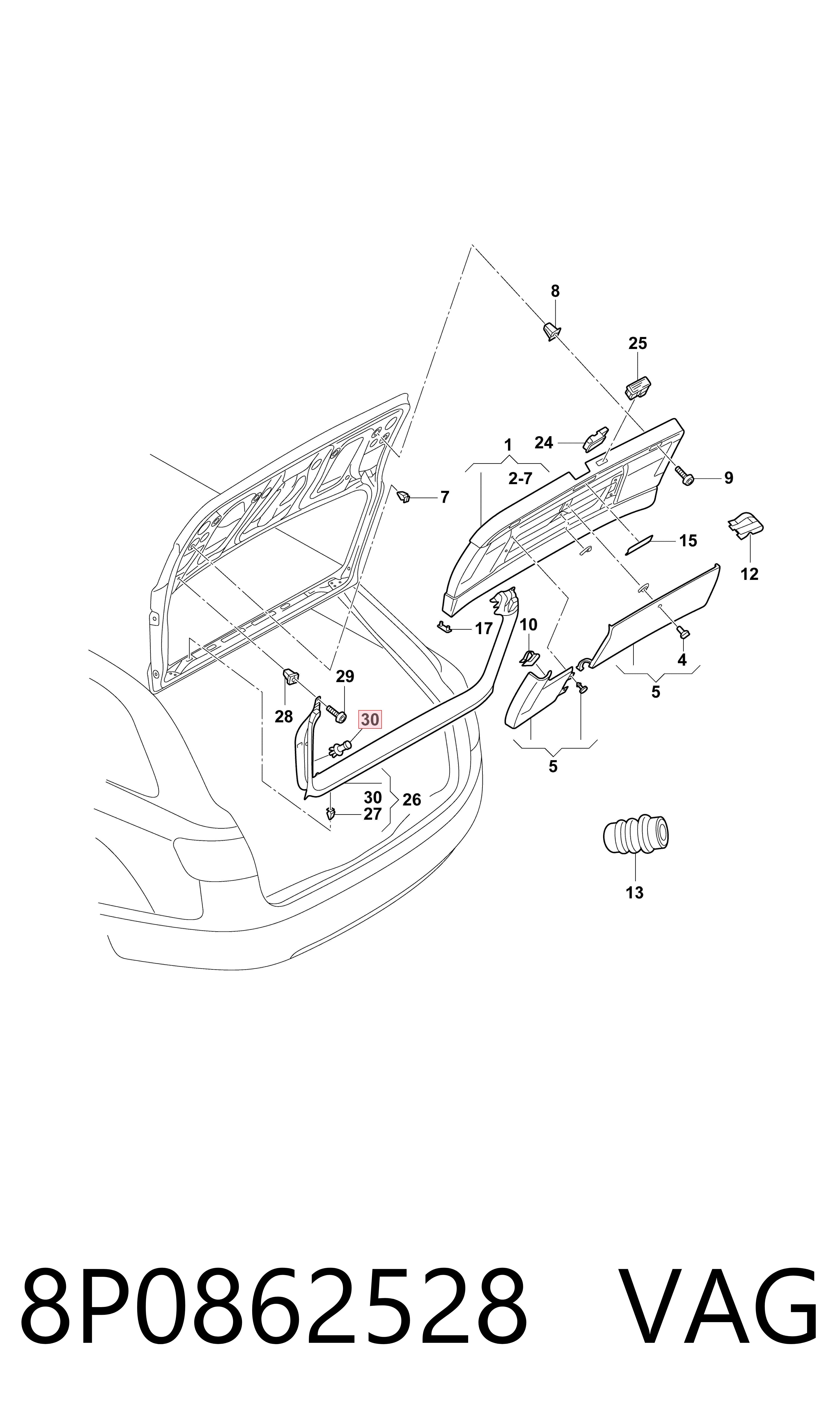  VAG 8P0862528 ціна, від 4.14 USD