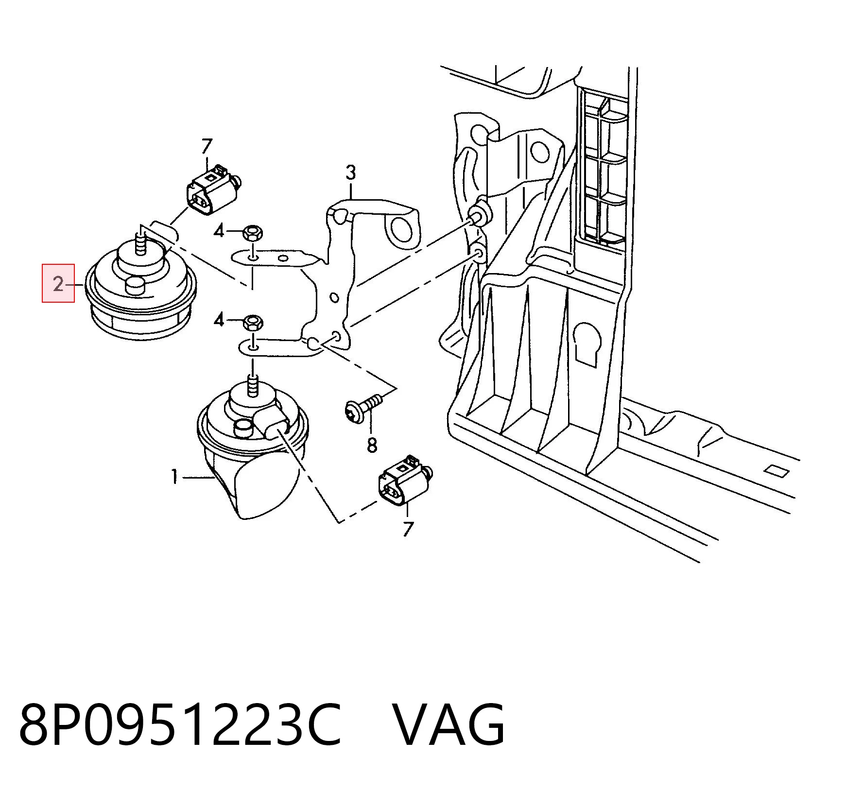 8P0951223C VAG Сигнали звукові