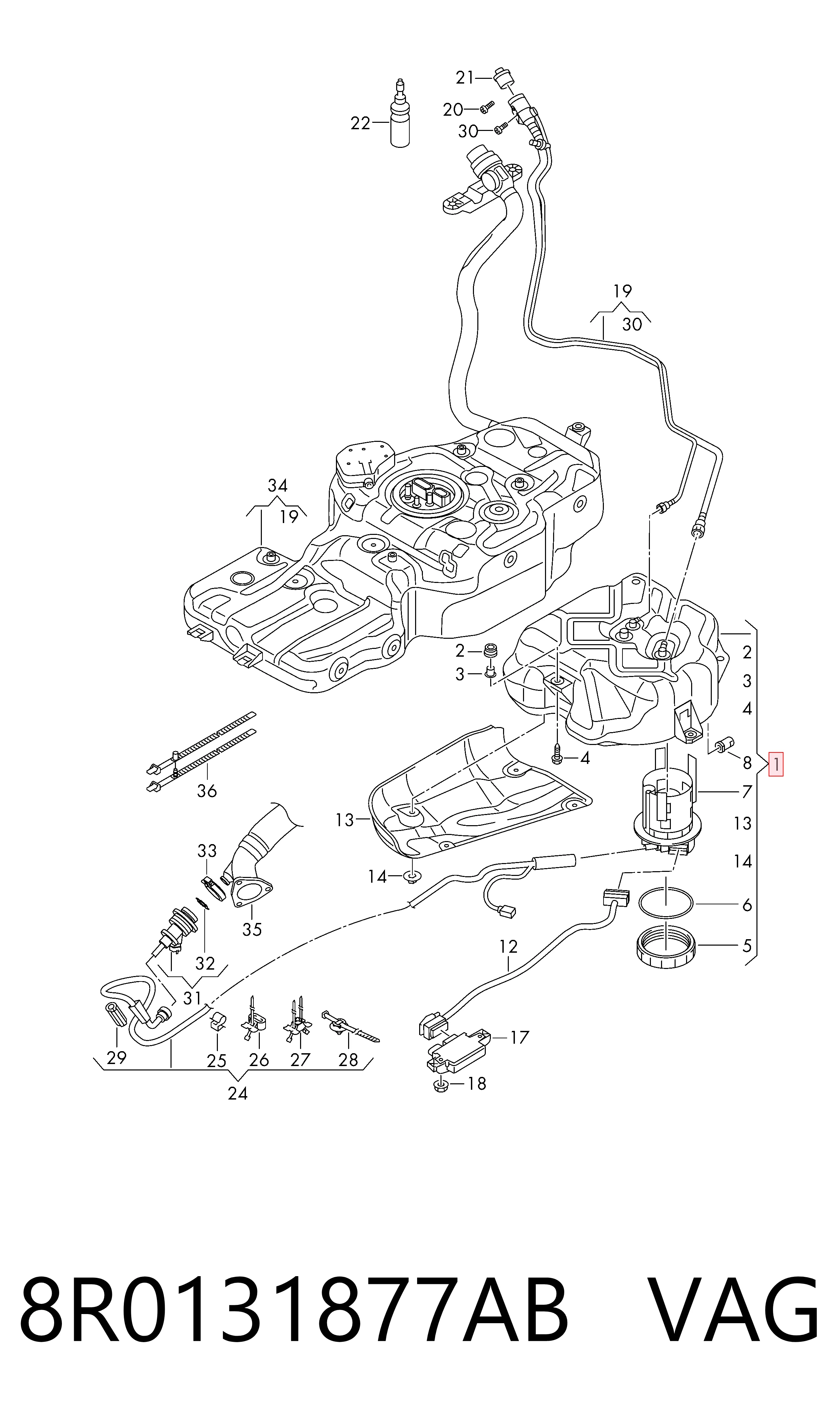 8R0131877AB VAG Бак AD BLUE