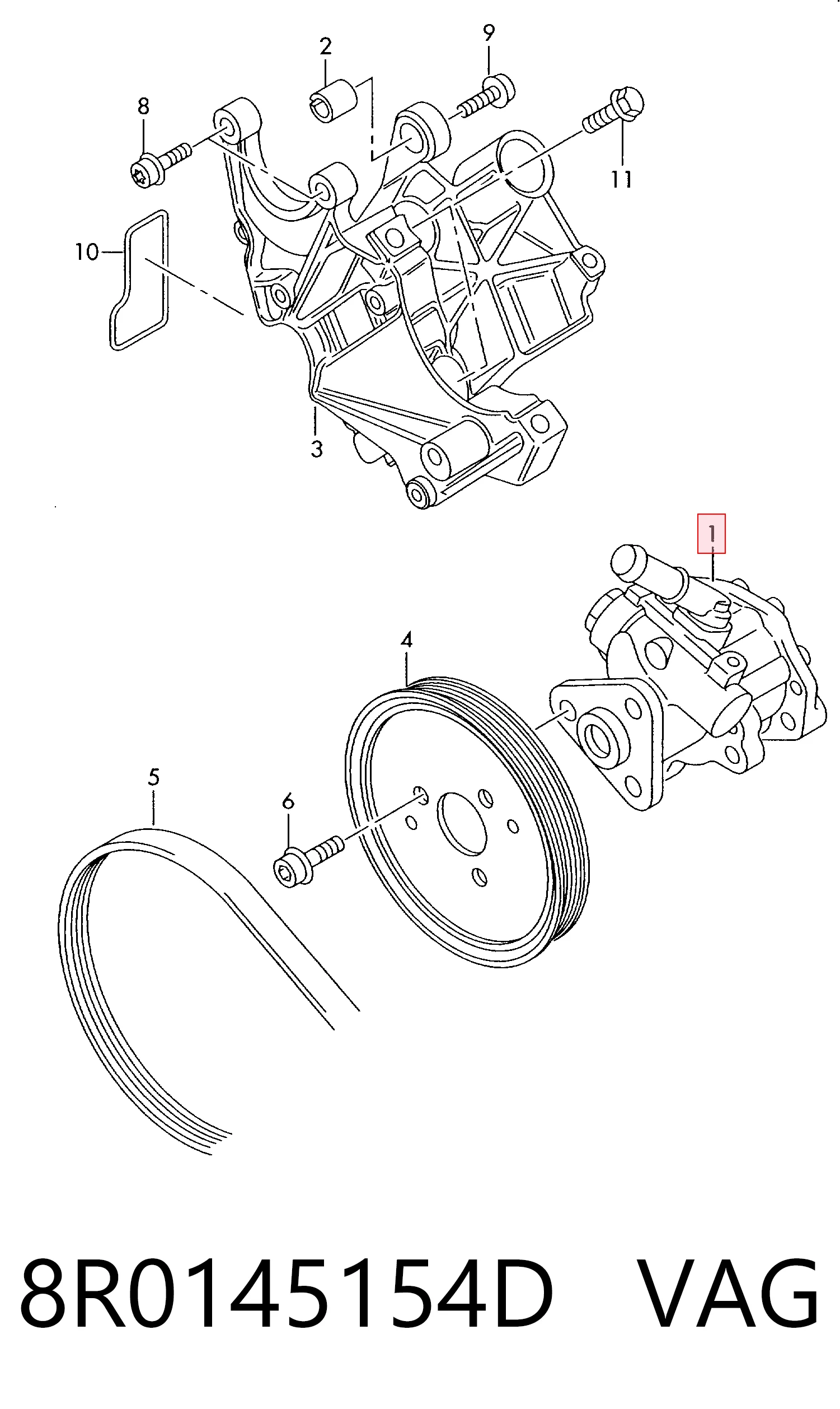 Купити 8R0145154D VAG Насос гідравліки