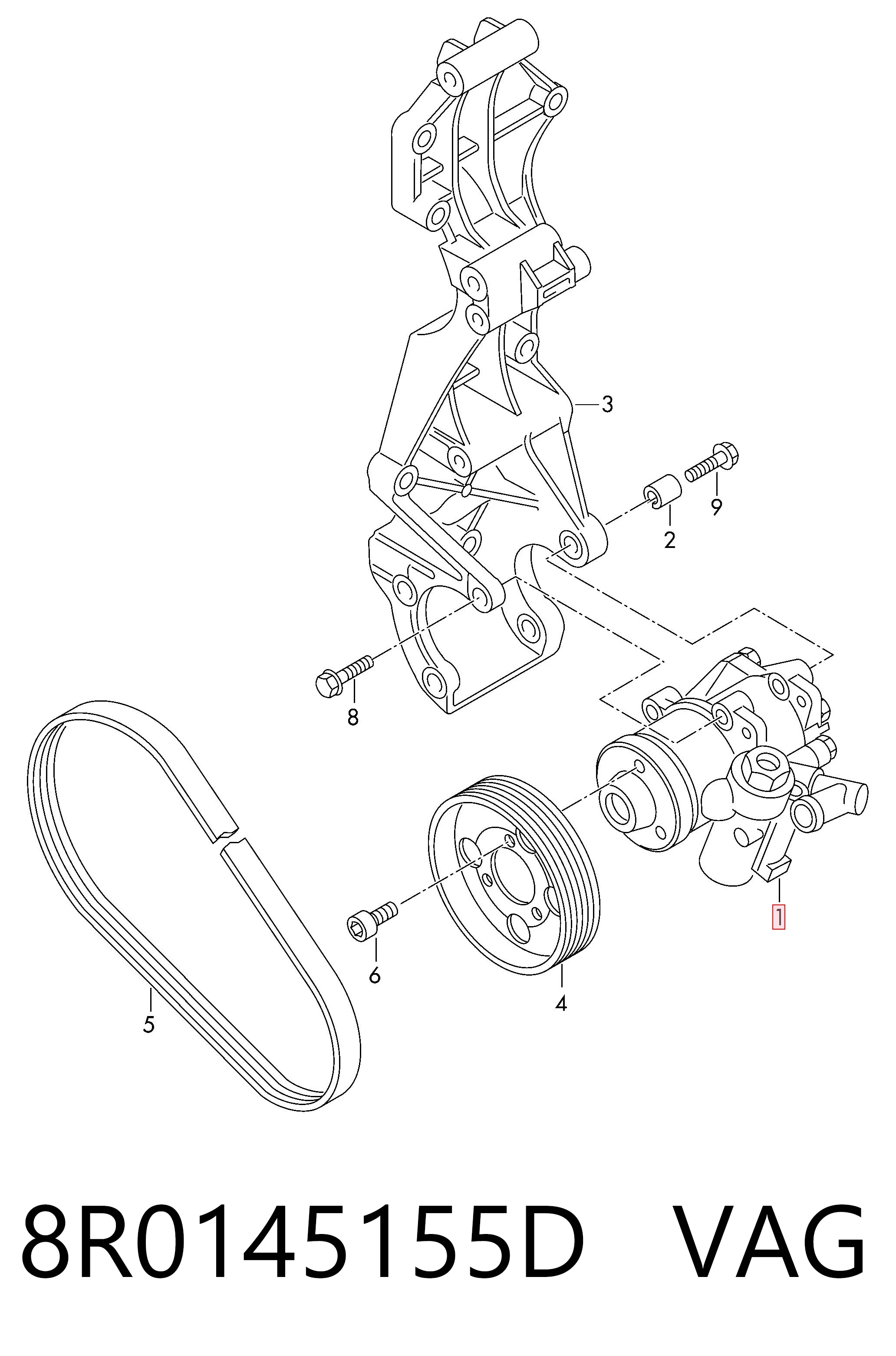 Насос ГПК VAG 8R0145155D ціна, від 132.99 USD