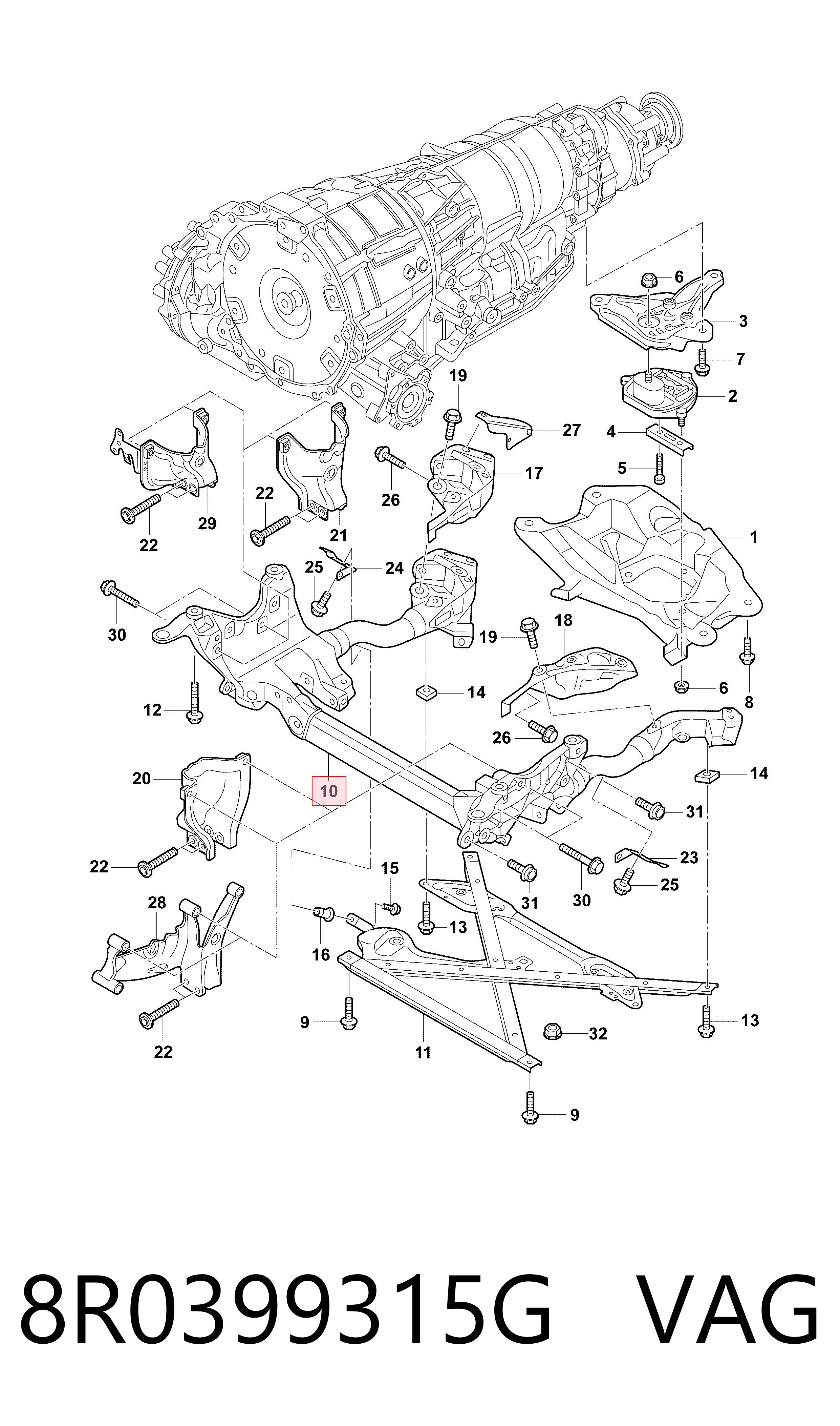 Передня балка на Audi Q5  8RB