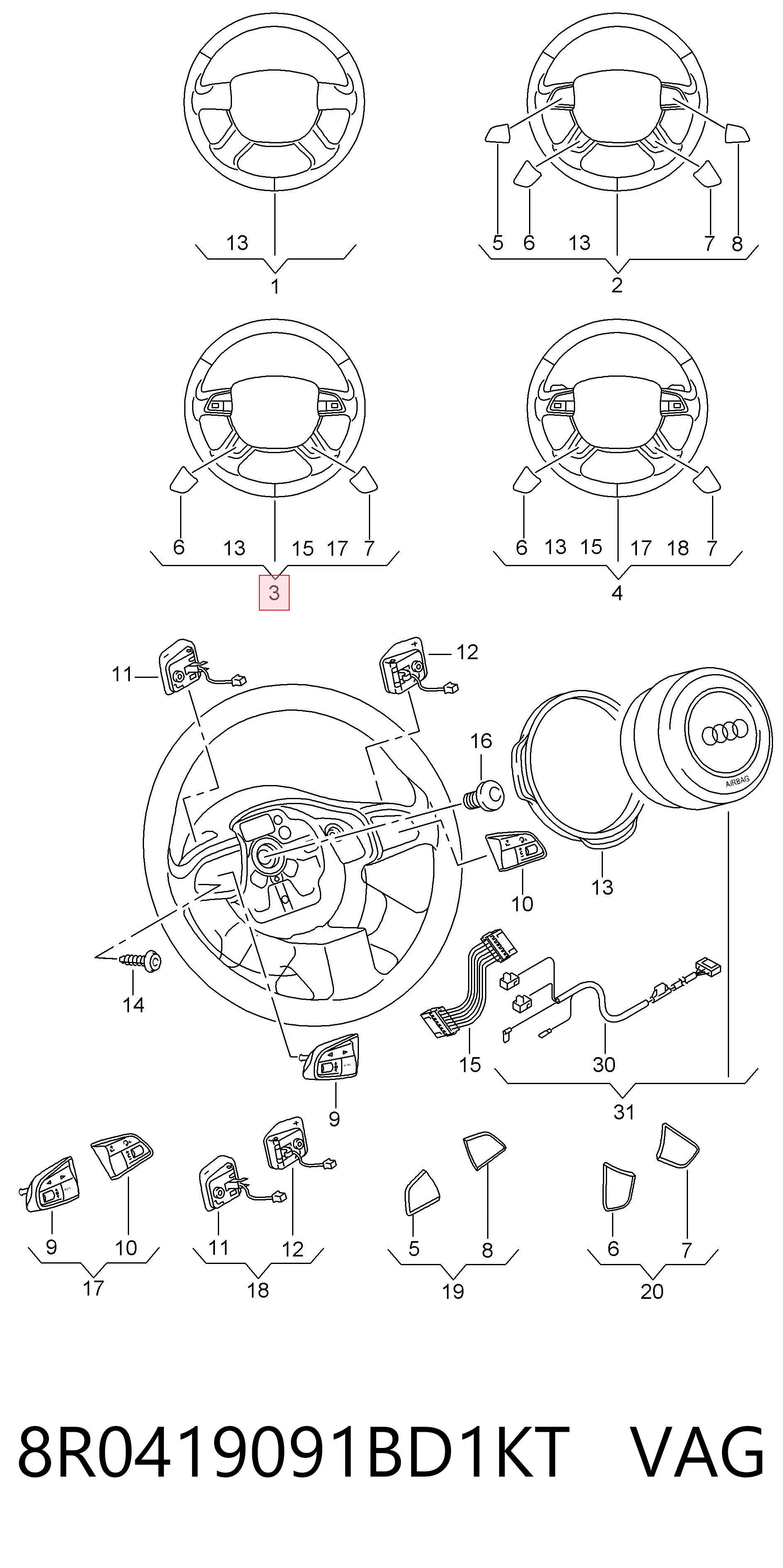 Рульове колесо на Audi A4 B8 8K2