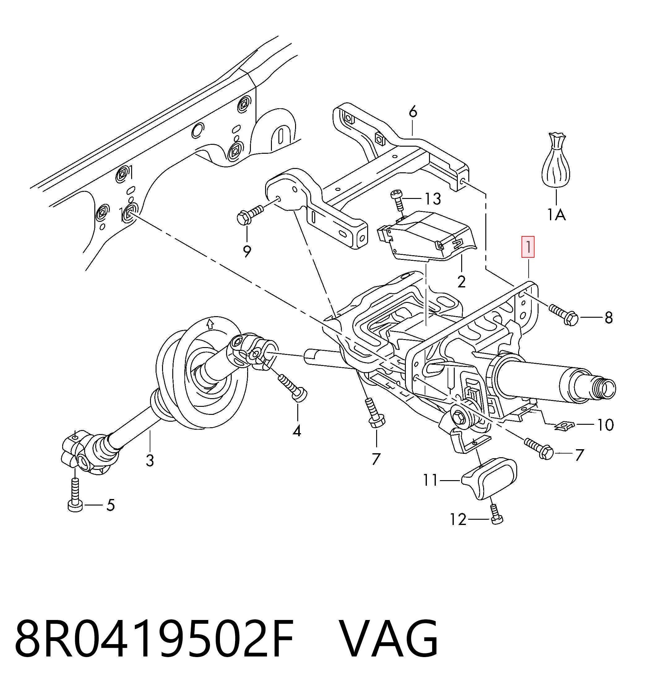 8R0419502F VAG Колонка рульового управління