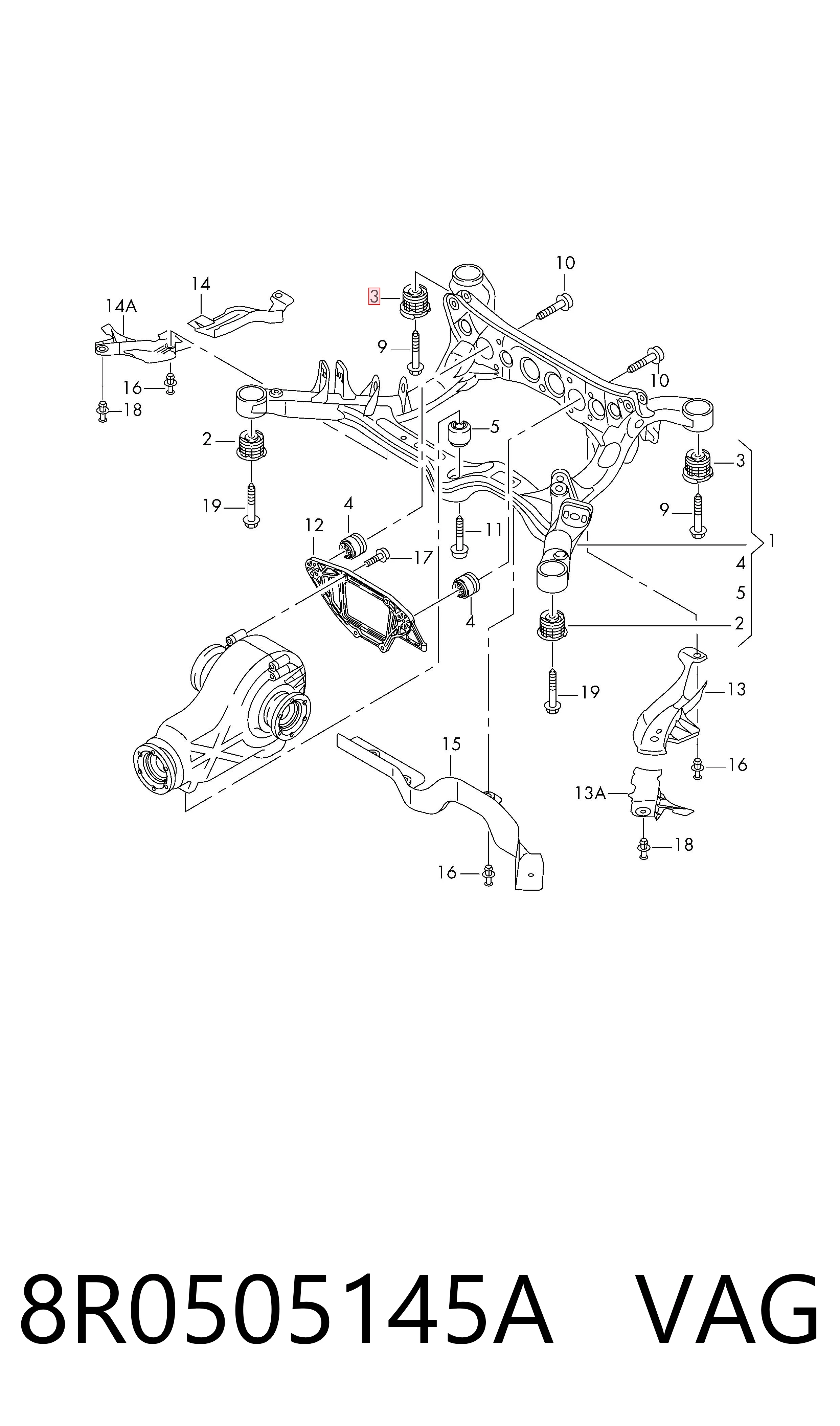 8R0505145A VAG Сайлентблок балки моста